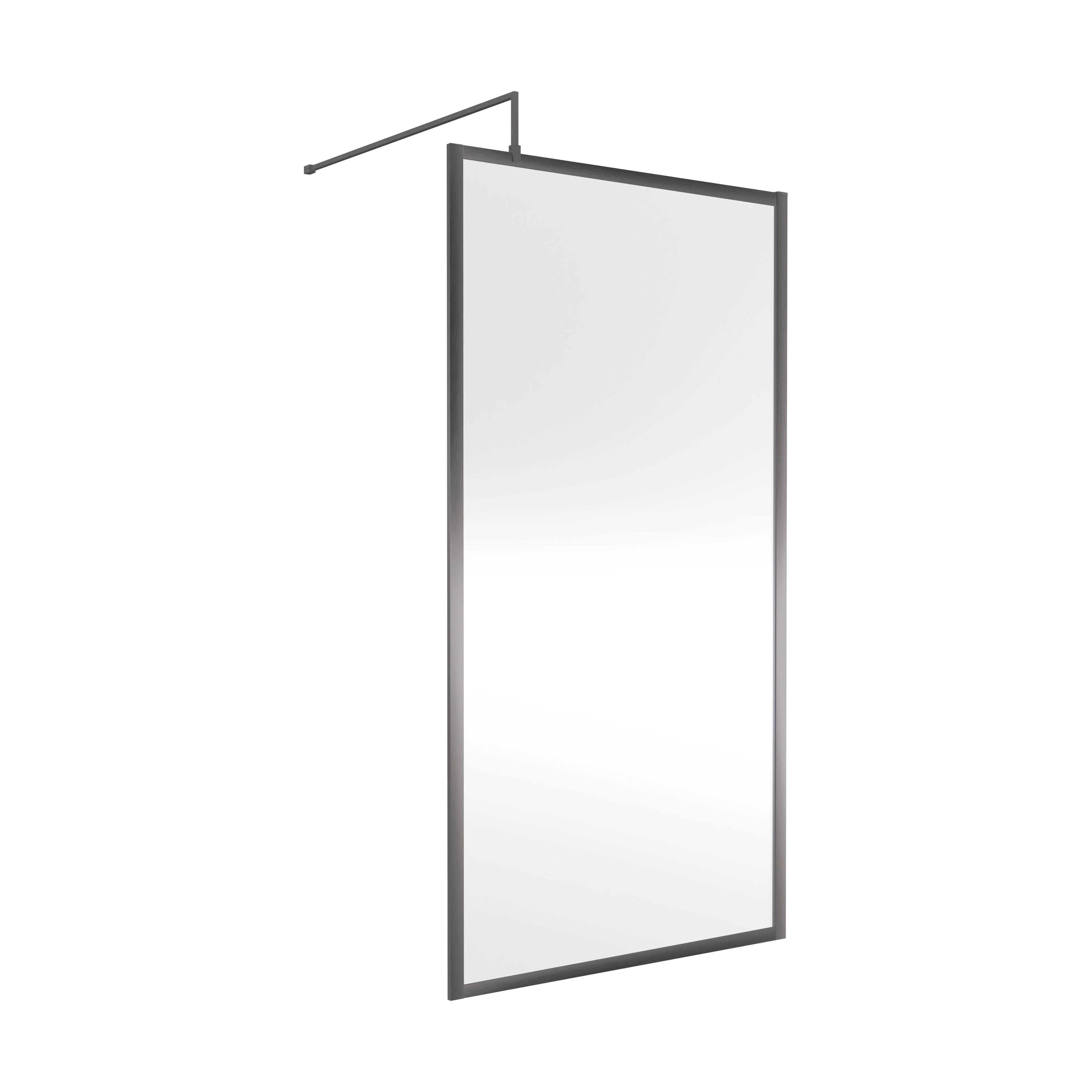 Balterley Framed Wetroom Screen, 1000mm, Brushed Pewter