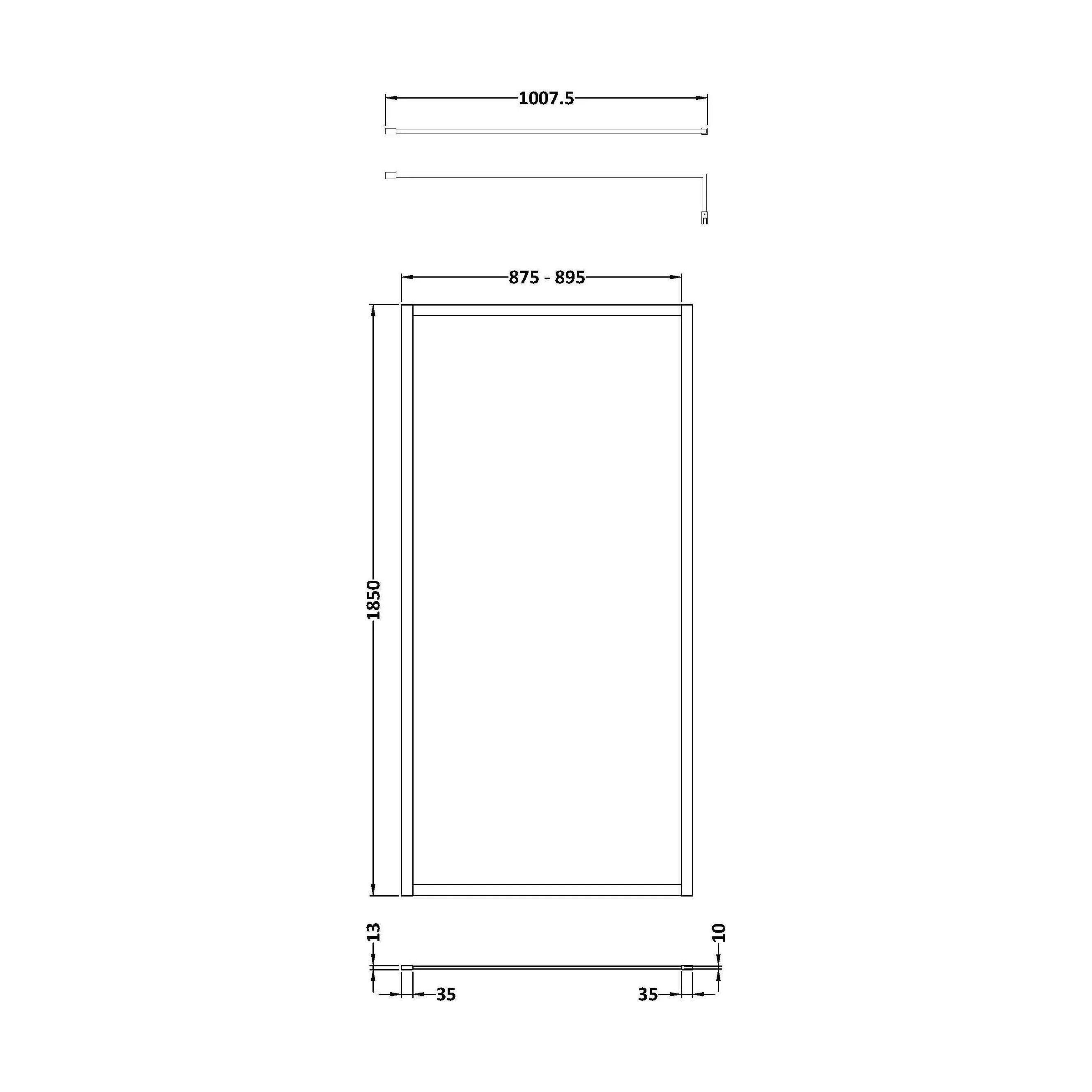 Balterley Framed Wetroom Screen, 1000mm, Brushed Pewter - Image 2
