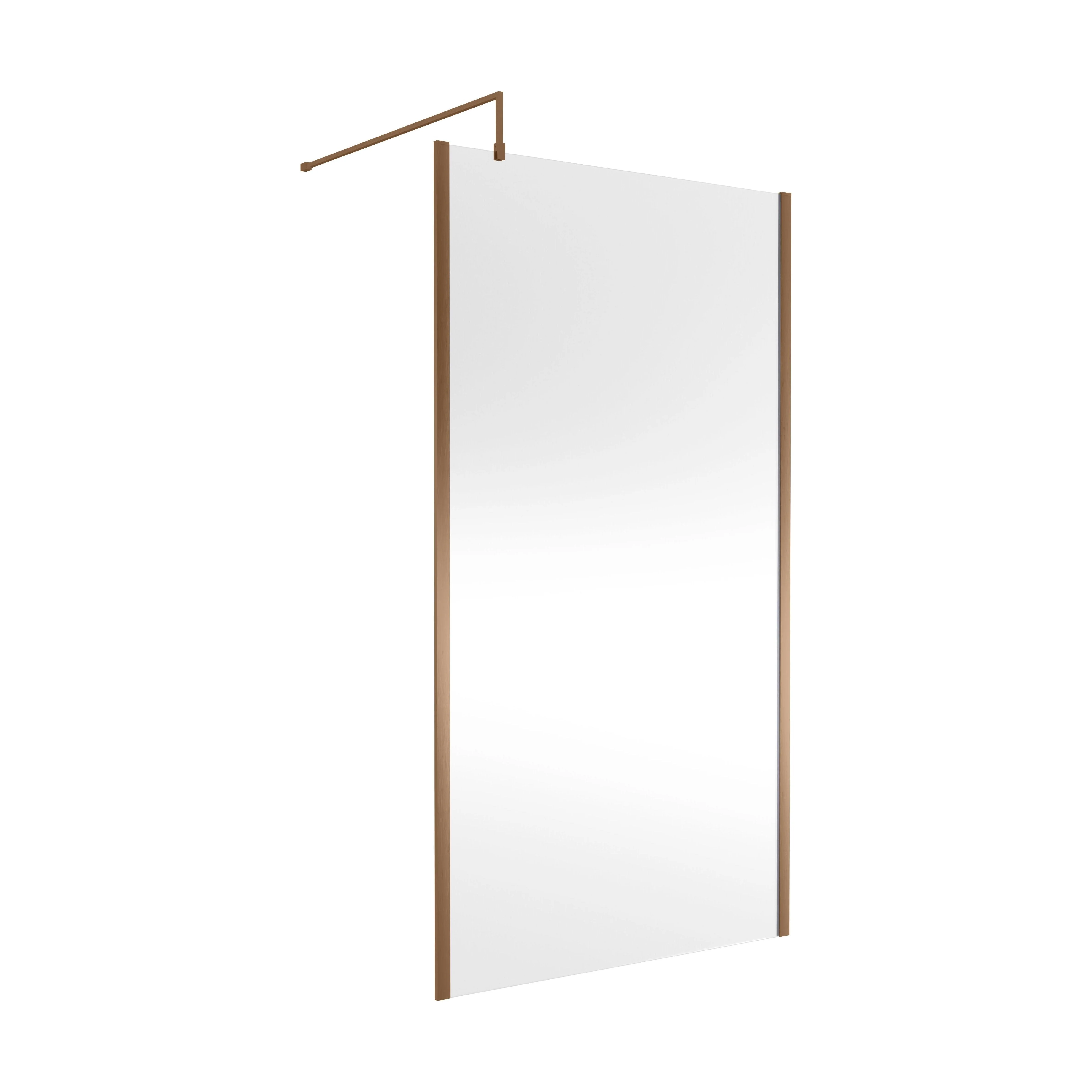 Balterley Framed Wetroom Screen, 1100mm, Brushed Bronze