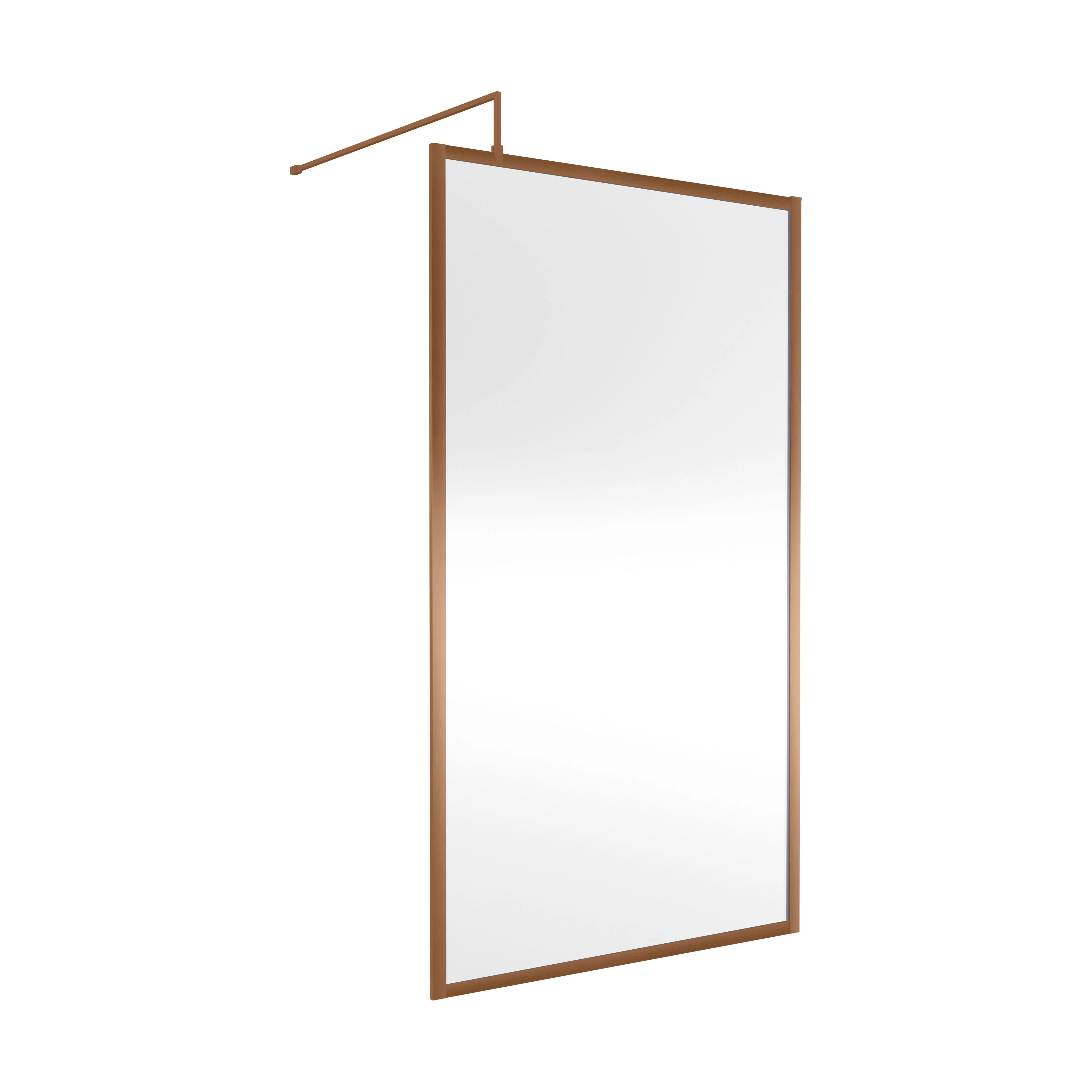Balterley Framed Wetroom Screen, 1100mm, Brushed Bronze