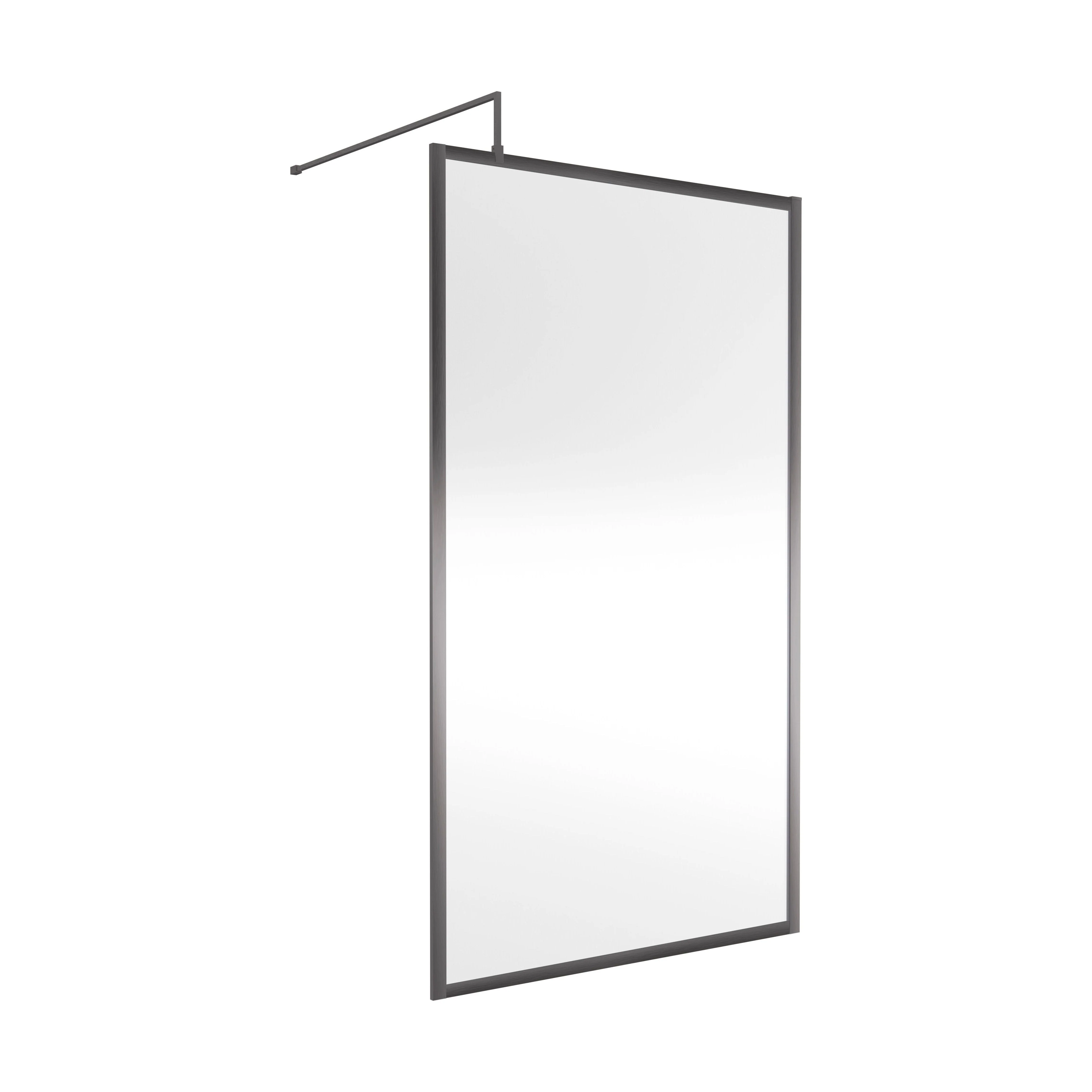 Balterley Framed Wetroom Screen, 1100mm, Brushed Pewter