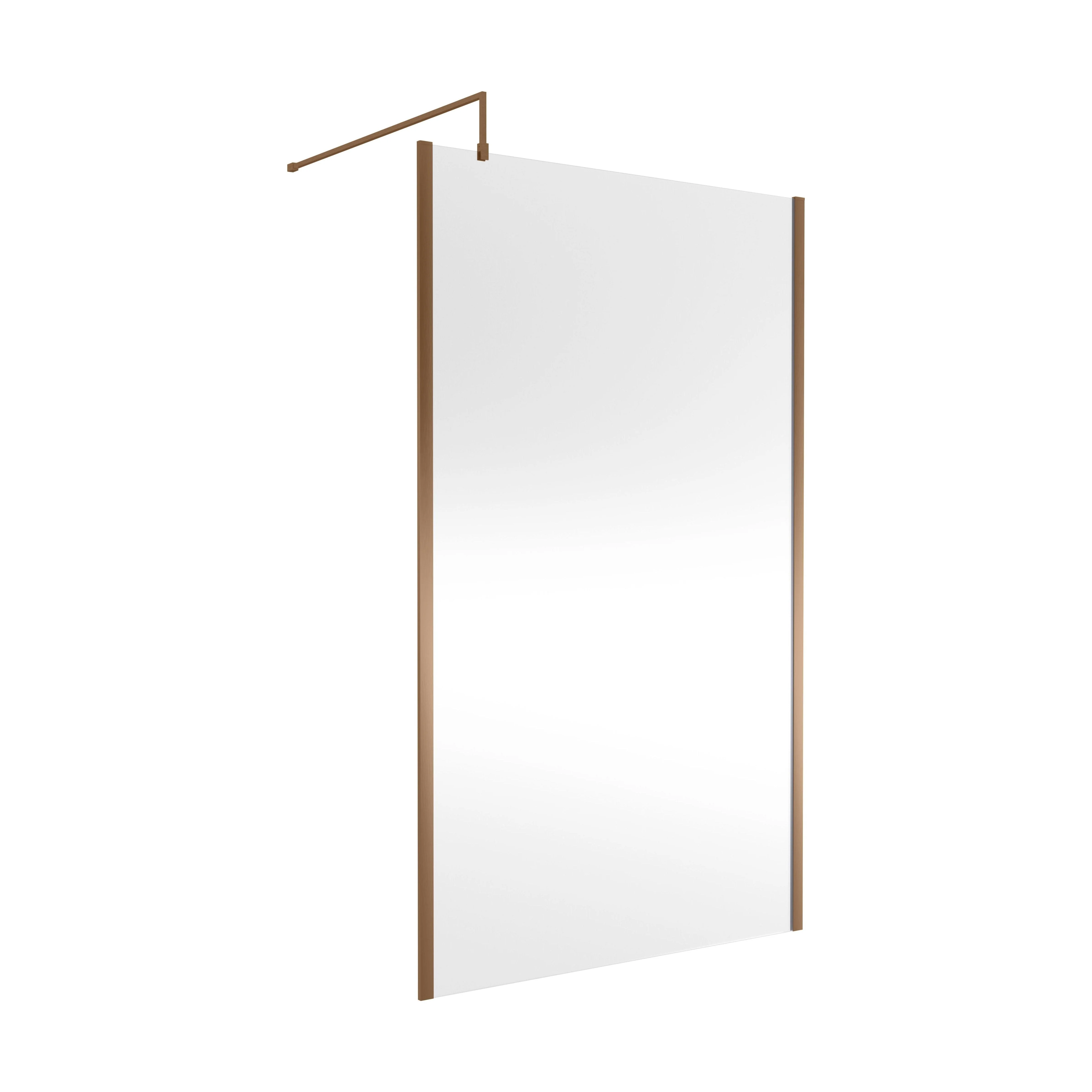 Balterley Framed Wetroom Screen, 1200mm, Brushed Bronze
