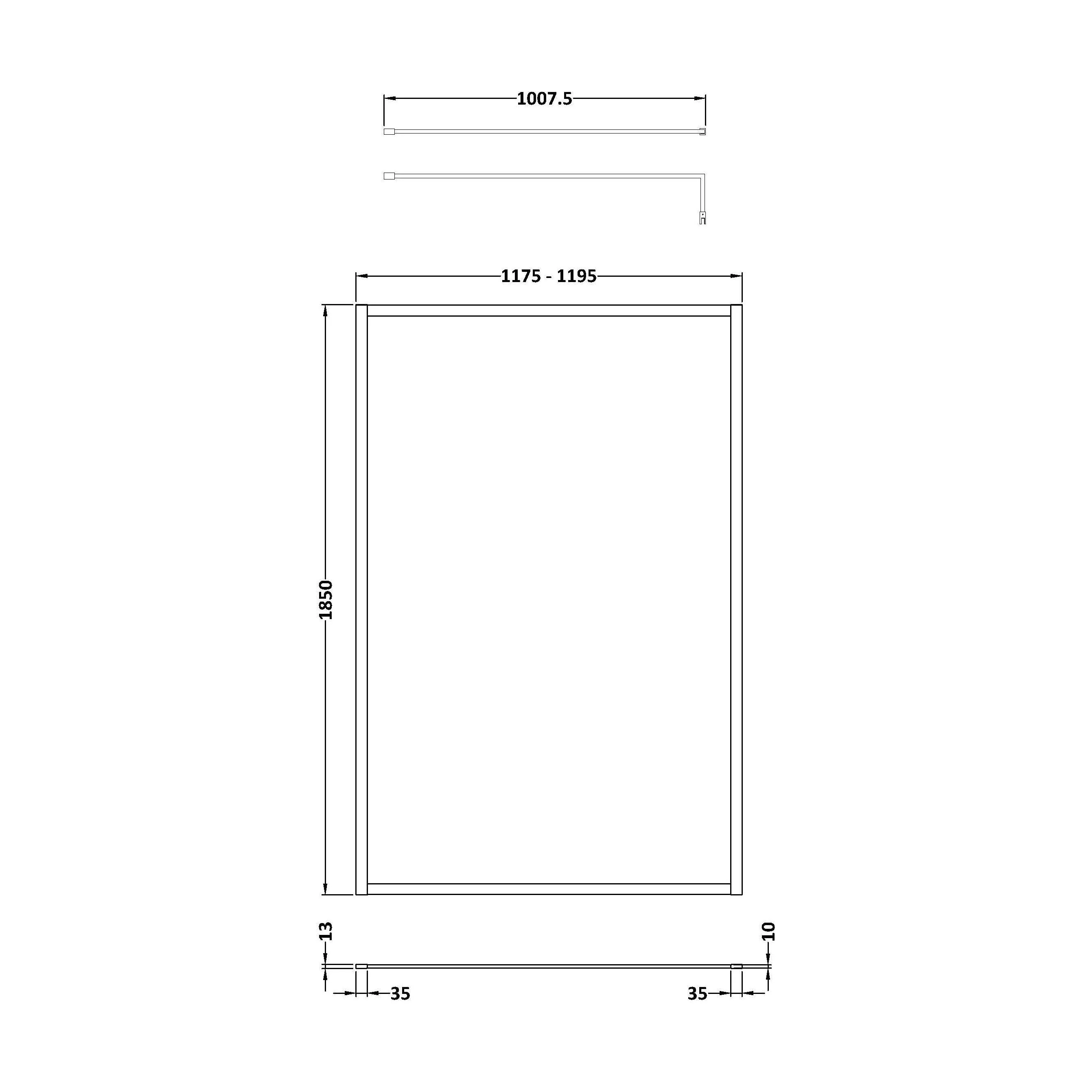 Balterley Framed Wetroom Screen, 1200mm, Brushed Bronze - Image 2