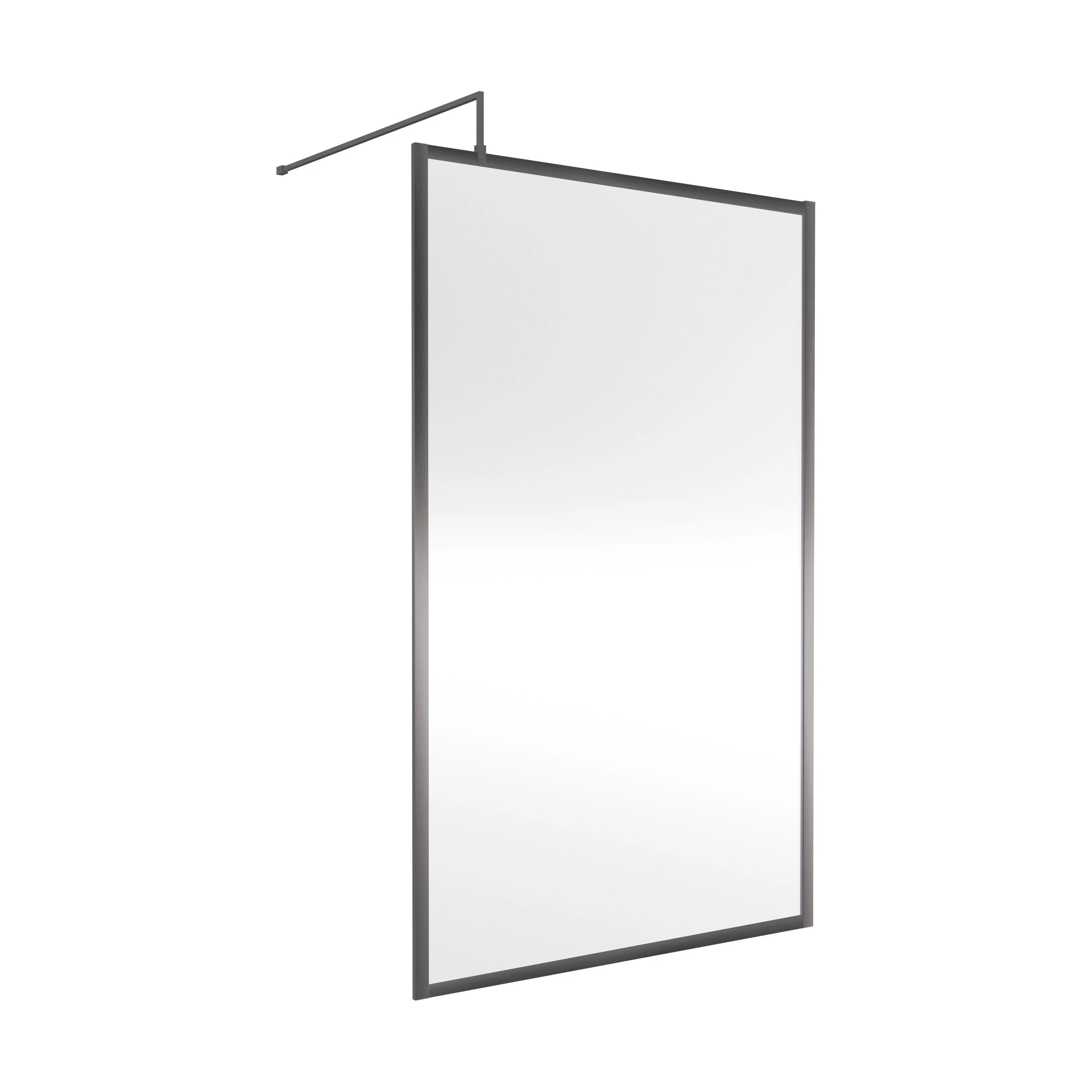 Balterley Framed Wetroom Screen, 1200mm, Brushed Pewter