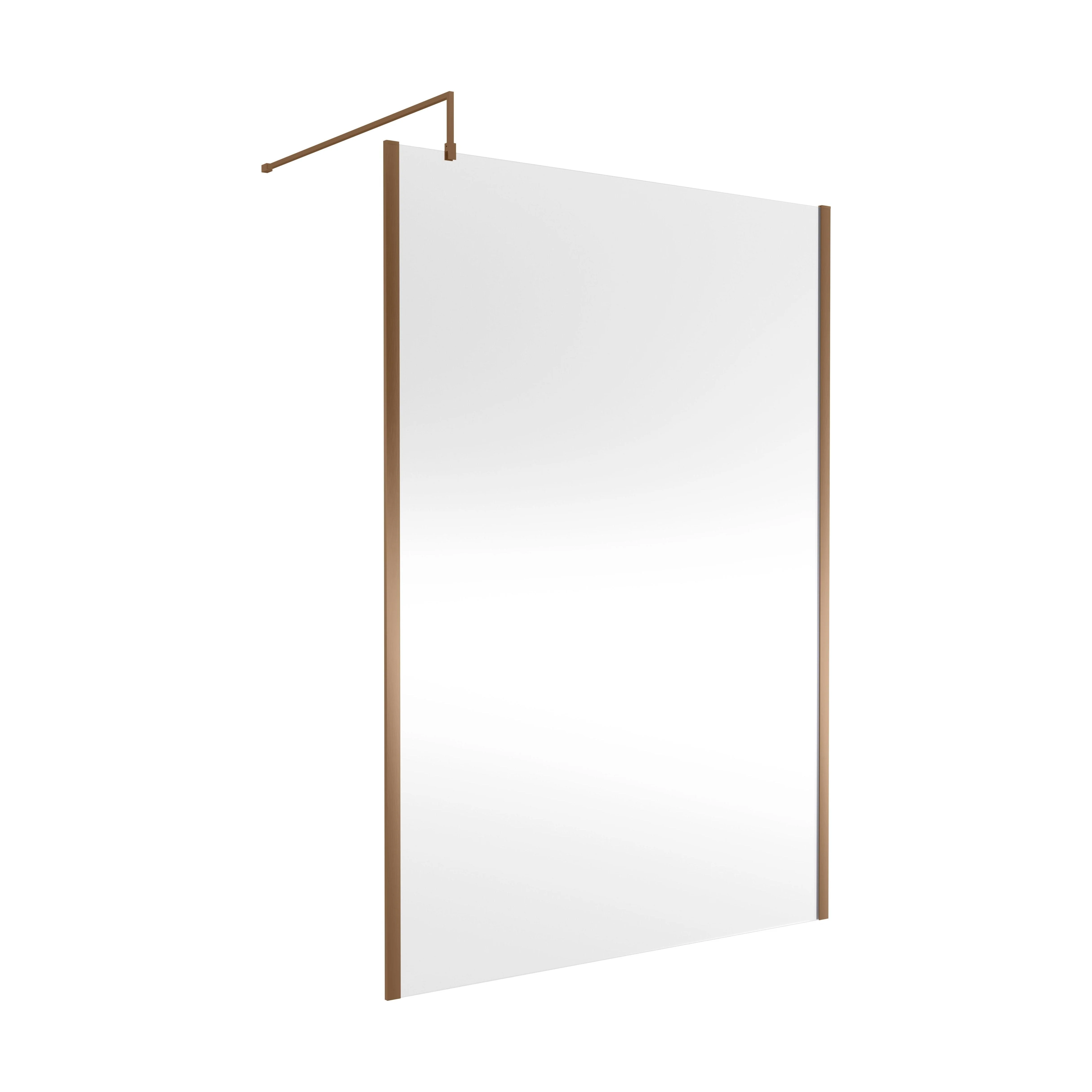 Balterley Framed Wetroom Screen, 1400mm, Brushed Bronze