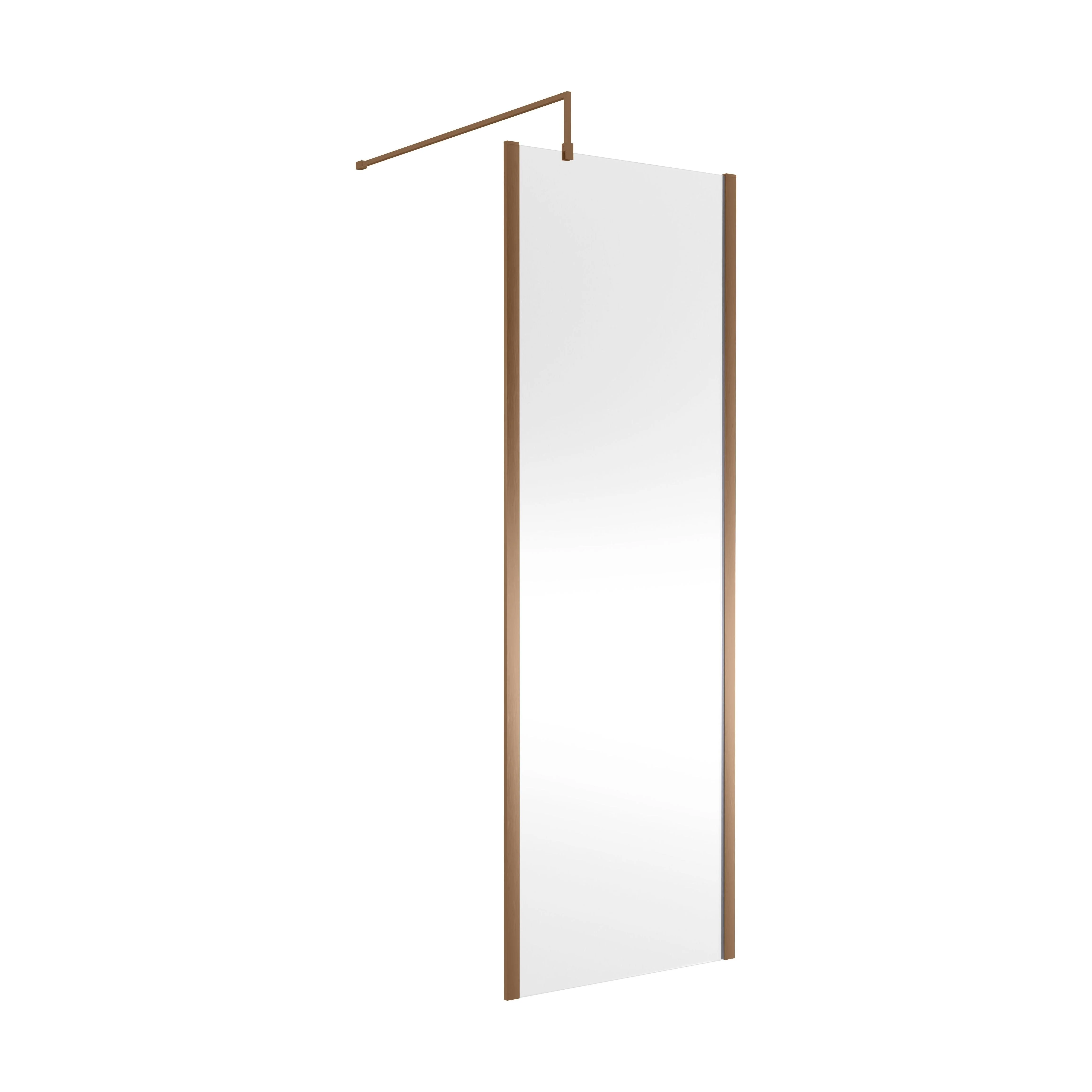 Balterley Framed Wetroom Screen, 700mm, Brushed Bronze