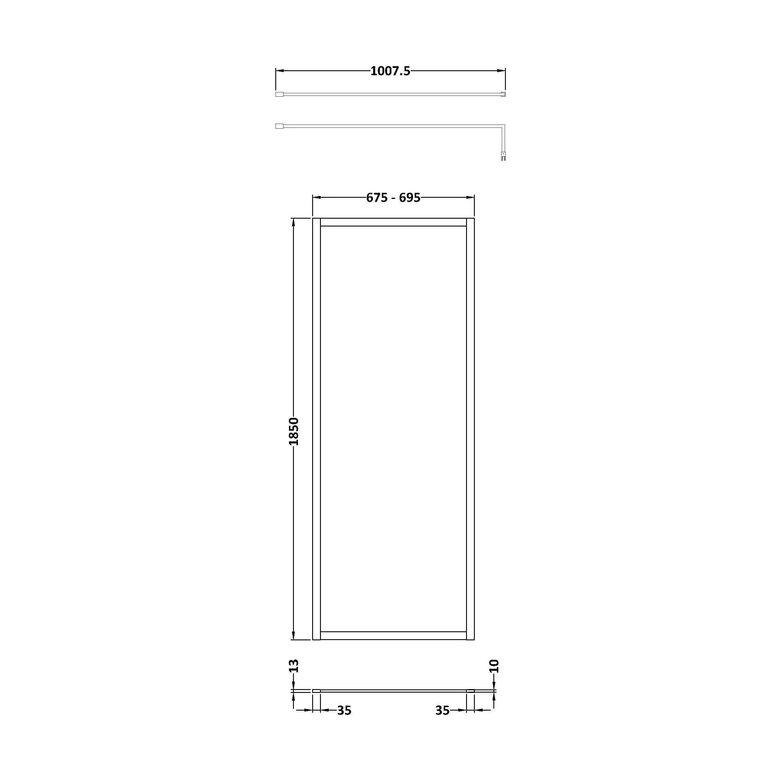 Balterley Framed Wetroom Screen, 700mm, Brushed Pewter - Image 2