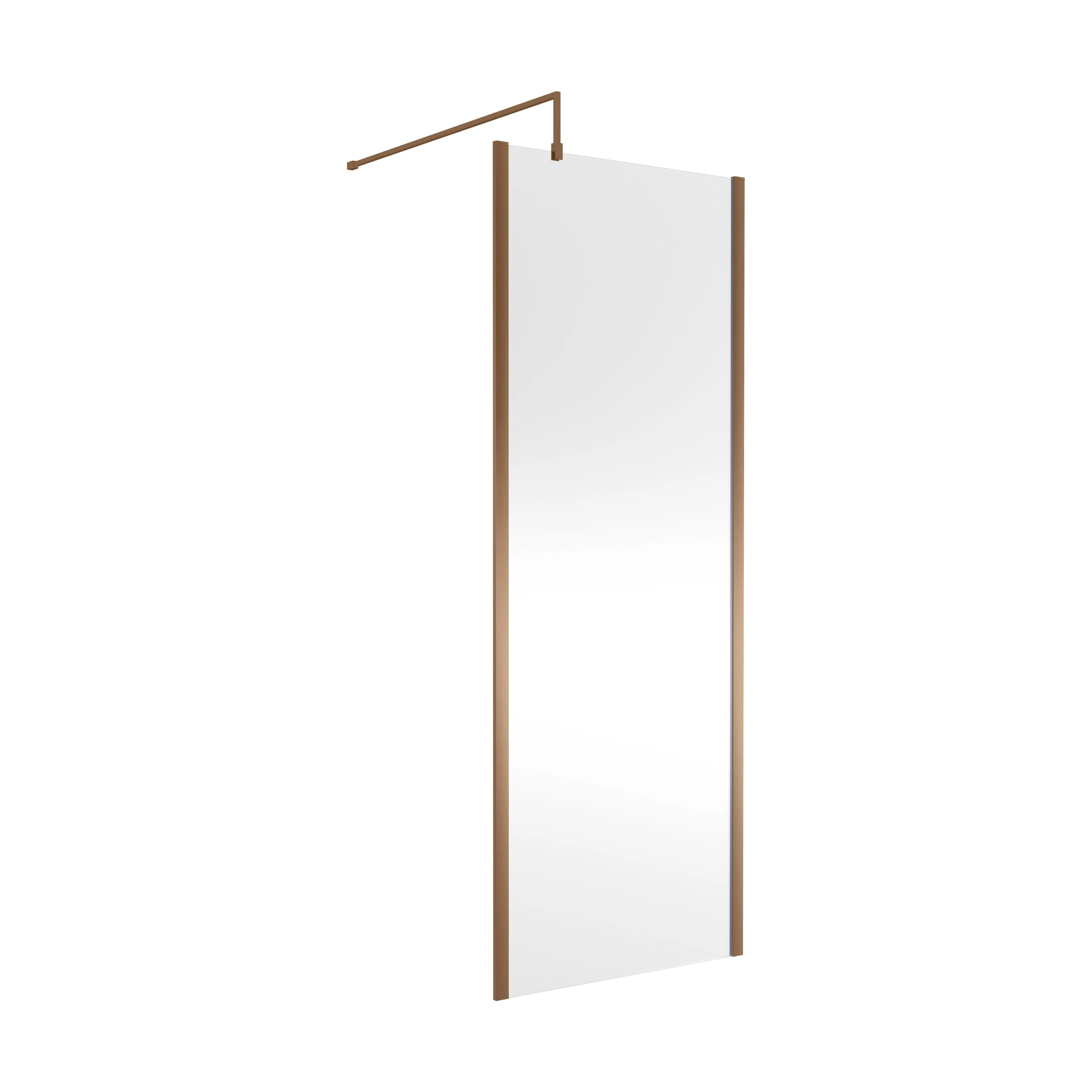 Balterley Framed Wetroom Screen, 760mm, Brushed Bronze