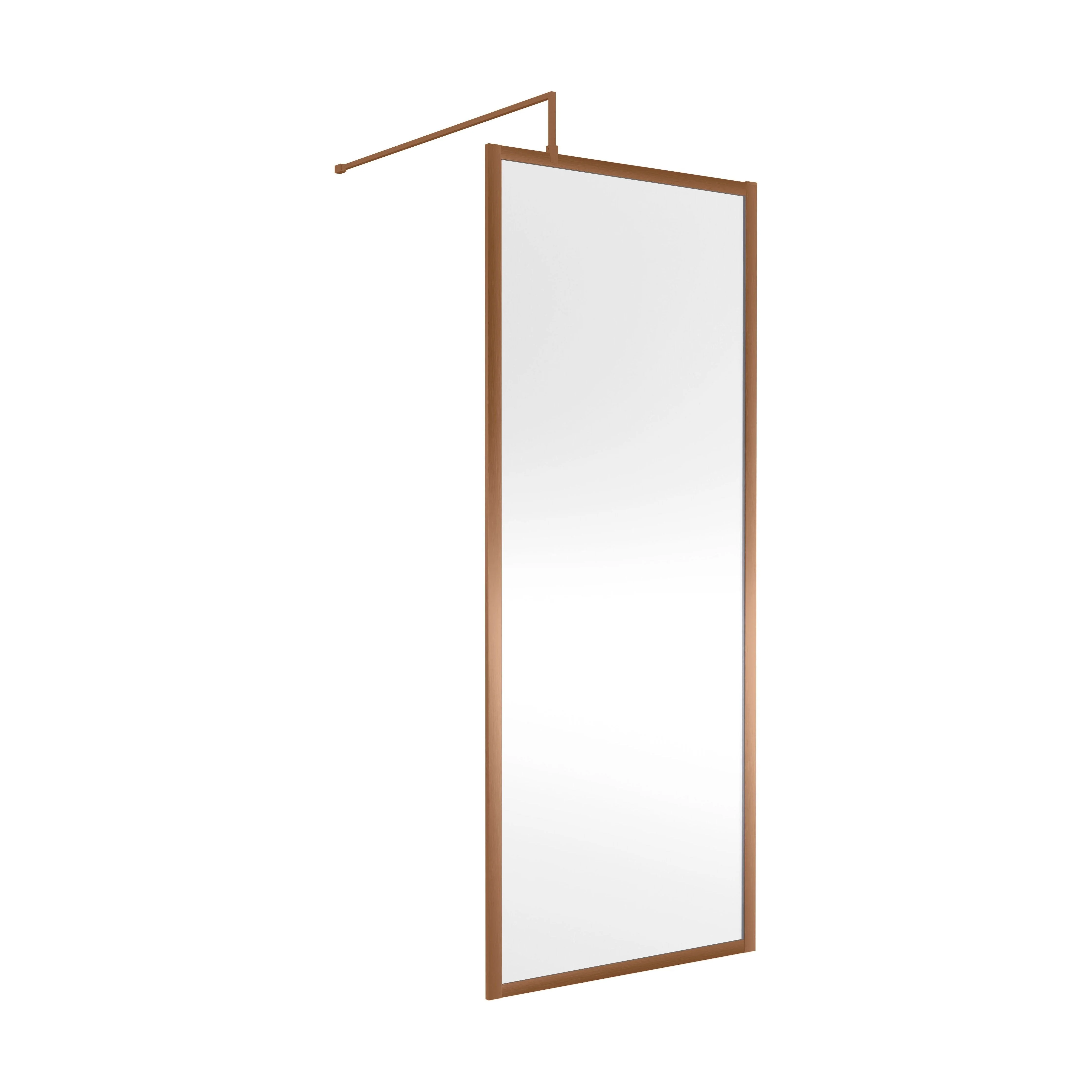 Balterley Framed Wetroom Screen, 760mm, Brushed Bronze