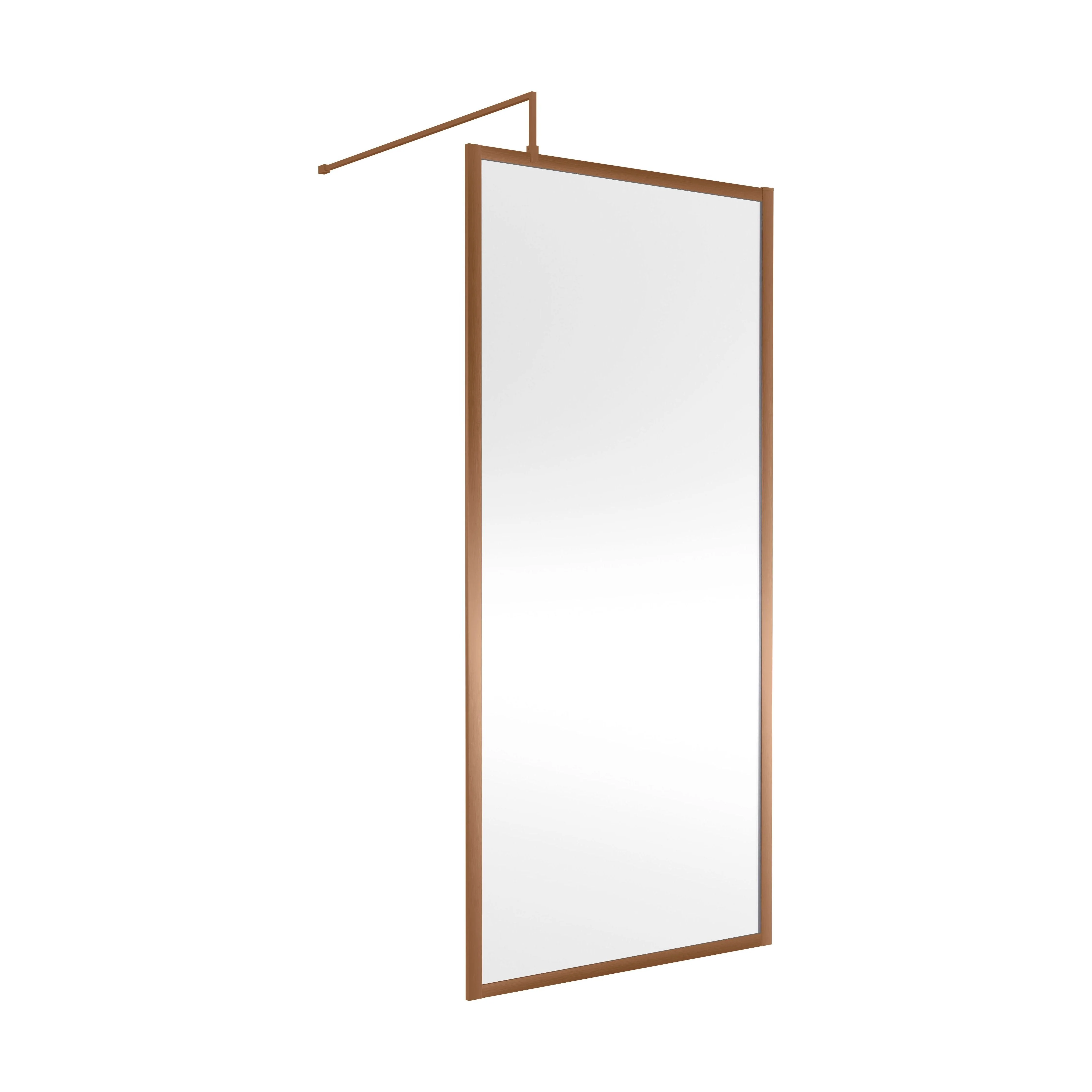 Balterley Framed Wetroom Screen, 900mm, Brushed Bronze