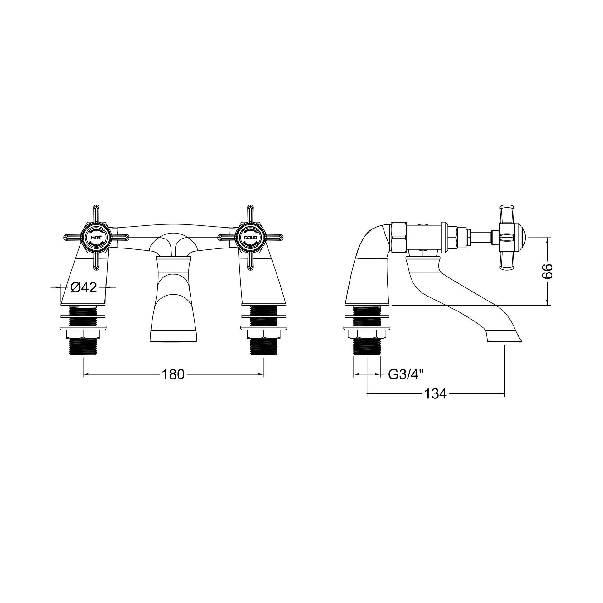 Balterley Hanchurch Bath Filler Tap - Chrome or Brushed Brass - Image 5