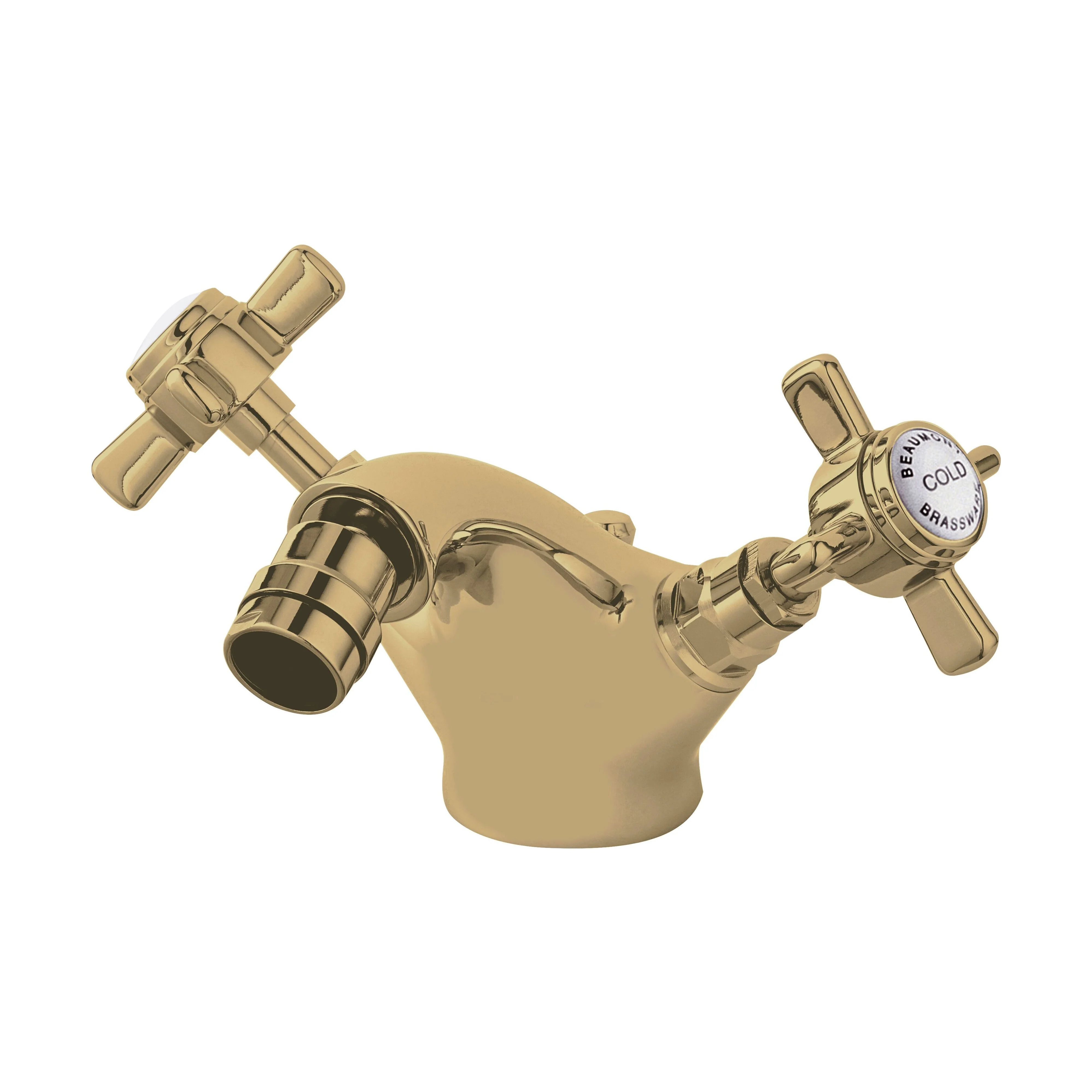 Balterley Hanchurch Traditional Bidet Tap with Crosshead Handles - Chrome or Brushed Brass - Image 4