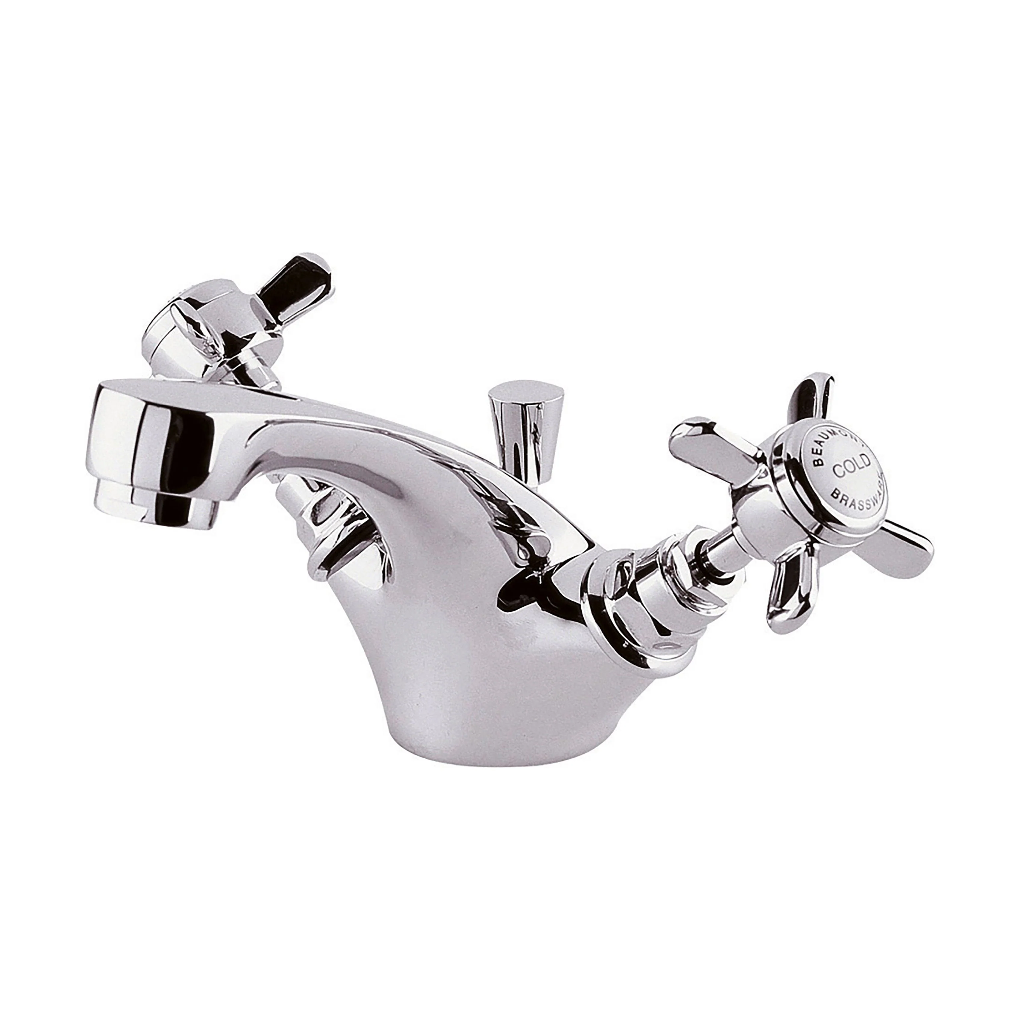 Balterley Hanchurch Traditional Mono Basin Mixer Tap - Chrome or Brushed Brass - Image 3