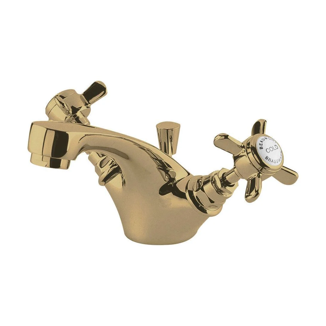 Balterley Hanchurch Traditional Mono Basin Mixer Tap - Chrome or Brushed Brass - Image 4