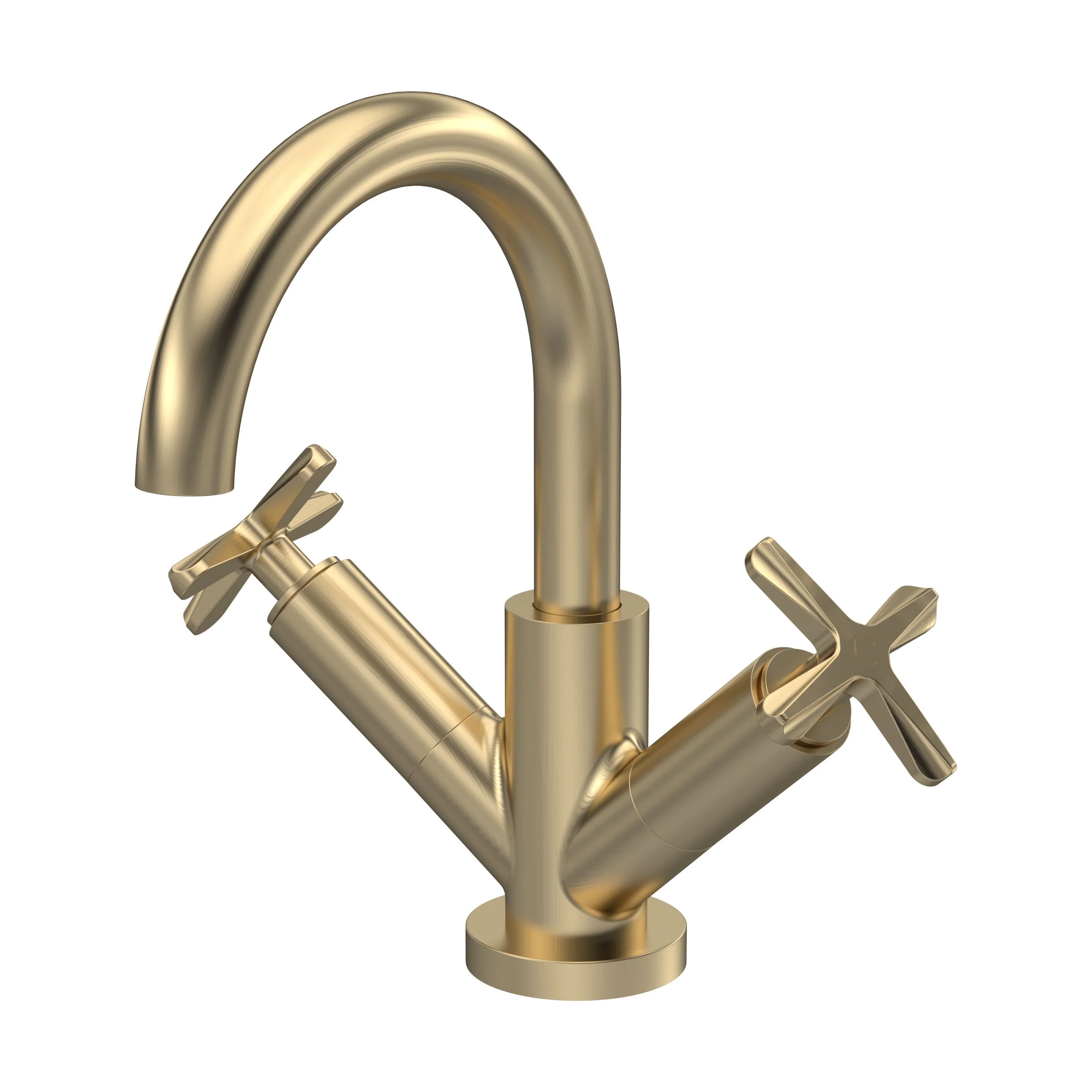 Levedale Mono Basin Mixer Tap with Crosshead Handles and Waste - Choice of Finish - Image 3