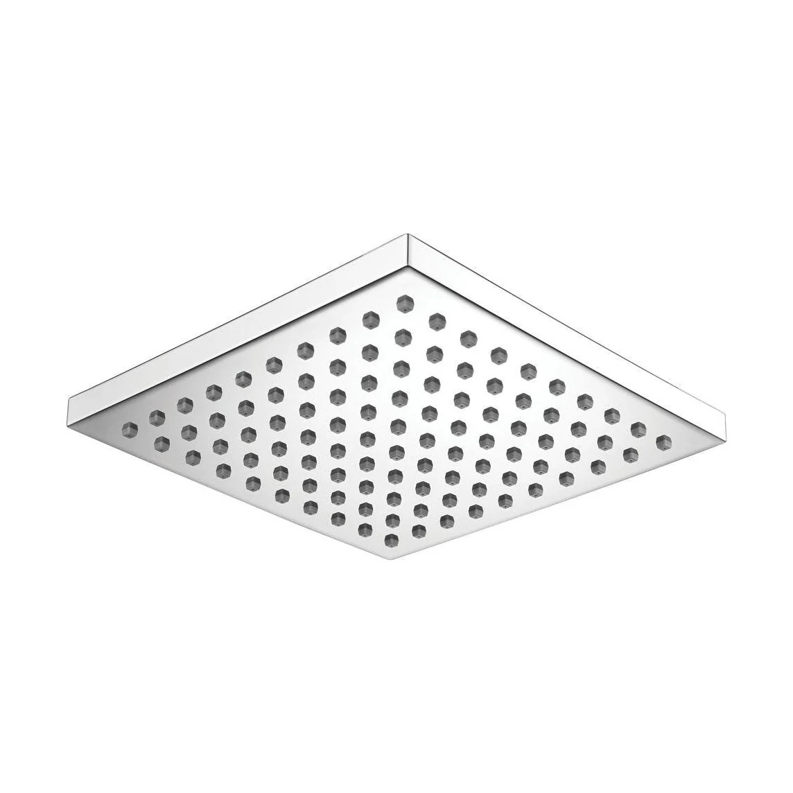Balterley Modern Bathroom Fixed Square Shower Head ABS 1/2-inch BSP Inlet Connection, 200x200mm - Chrome Finish