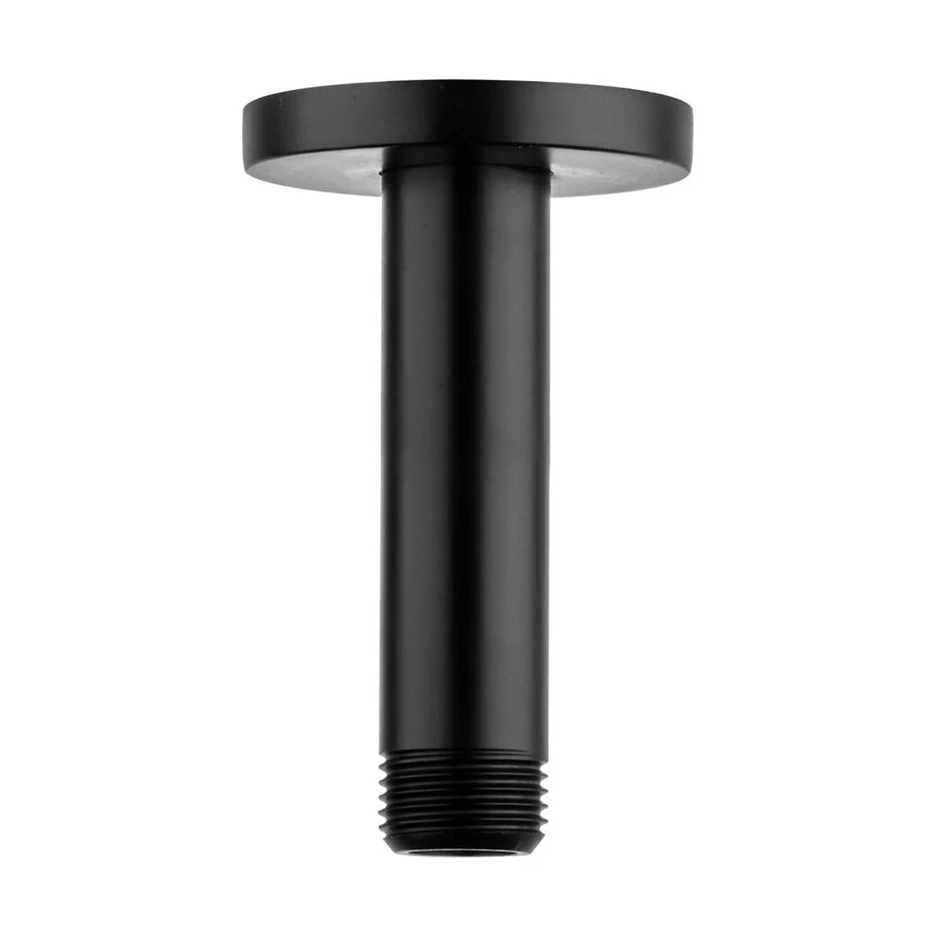 Balterley Modern Bathroom Round Ceiling Mounted Shower Arm Durable Brass Construction, 100mm - Matt Black Finish