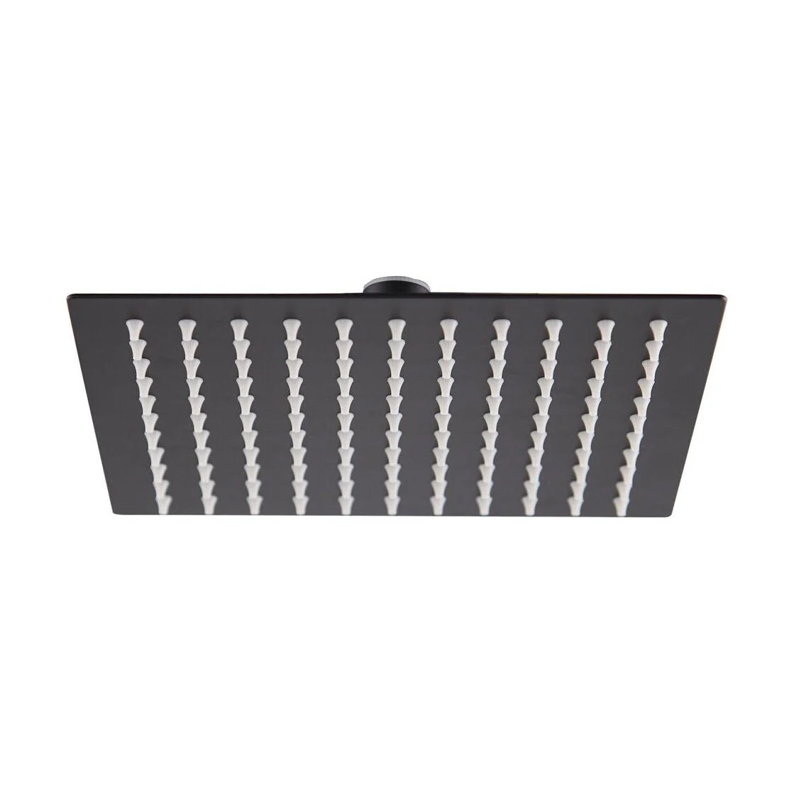 Balterley Modern Bathroom Square Ultra Thin Slimline Shower Head Stainless Steel, 200x200mm - Matt Black Finish