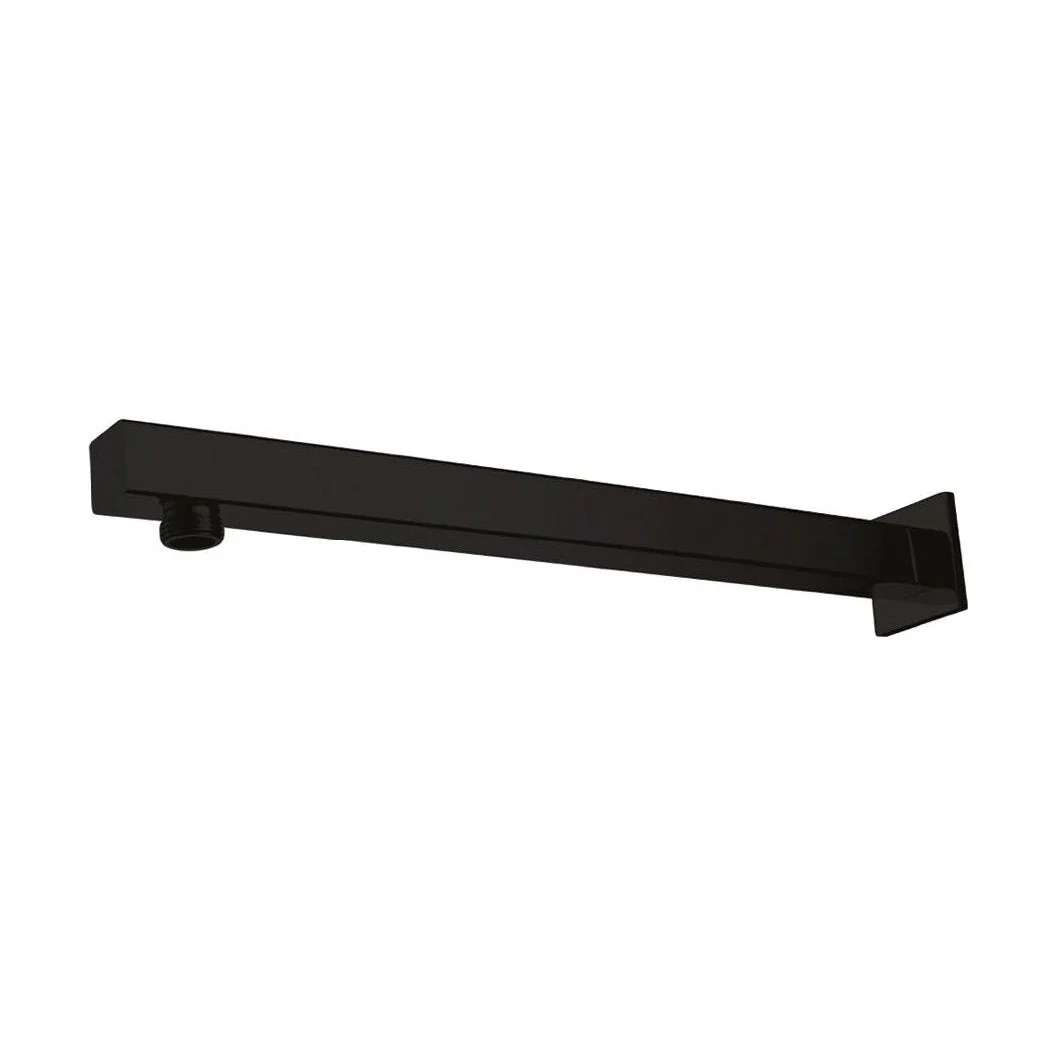 Balterley Modern Bathroom Square Wall Mounted Shower Arm Durable Stainless Steel Construction, 350mm - Matt Black Finish