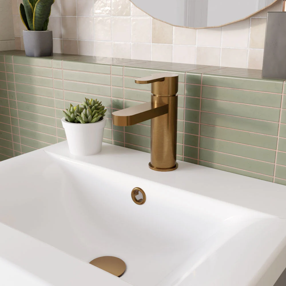 Consall Round Mono Basin Mixer Tap with Push Button Waste - Choice of Finish - Image 16