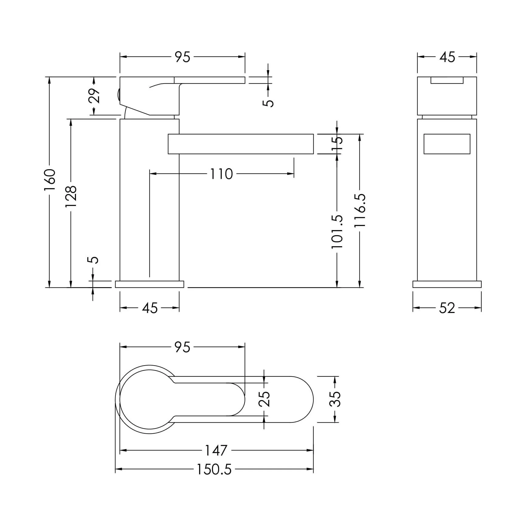 Consall Round Mono Basin Mixer Tap with Push Button Waste - Choice of Finish - Image 26