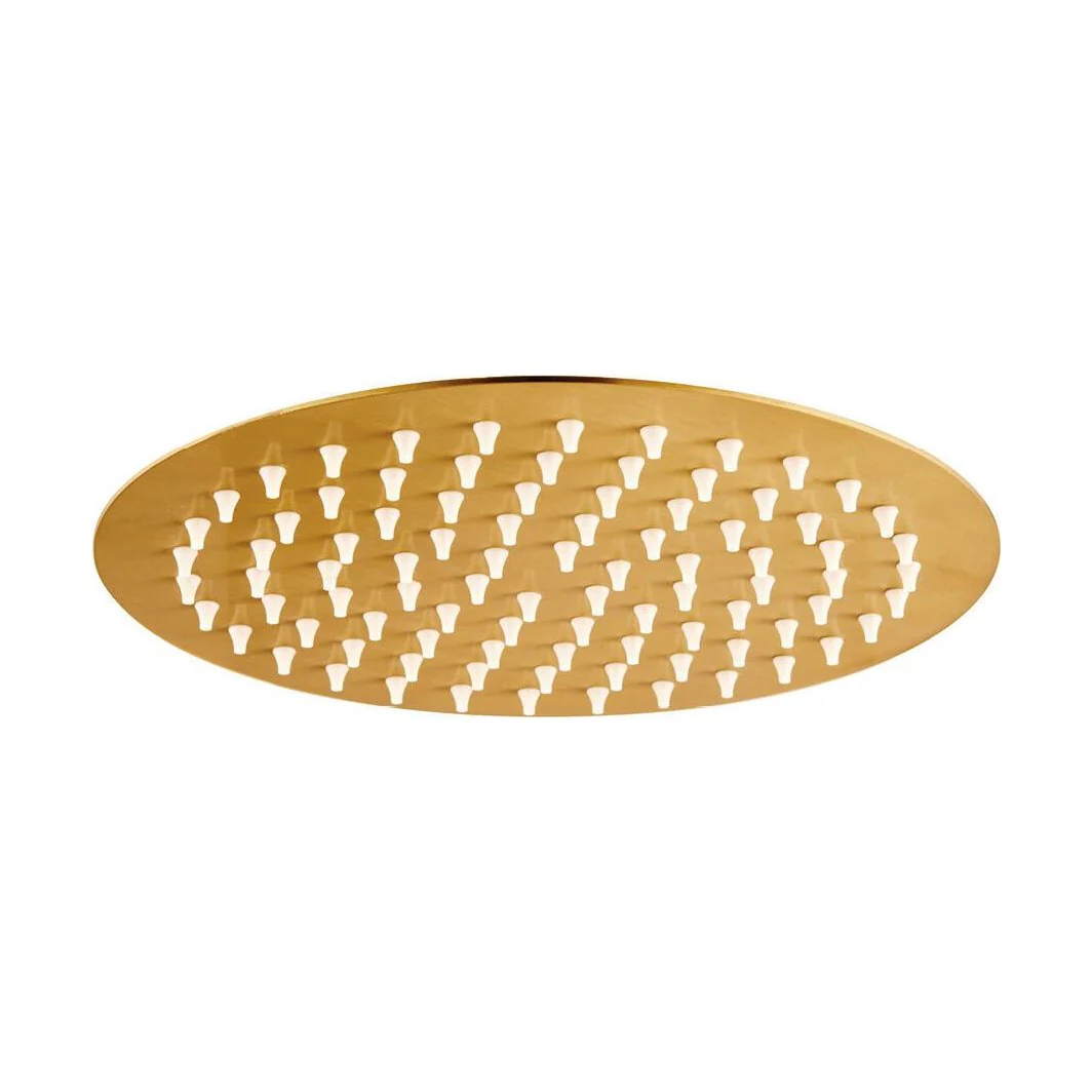 Balterley Slimline Round Shower Head Stainless Steel Construction, 200mm - Brushed Brass Finish