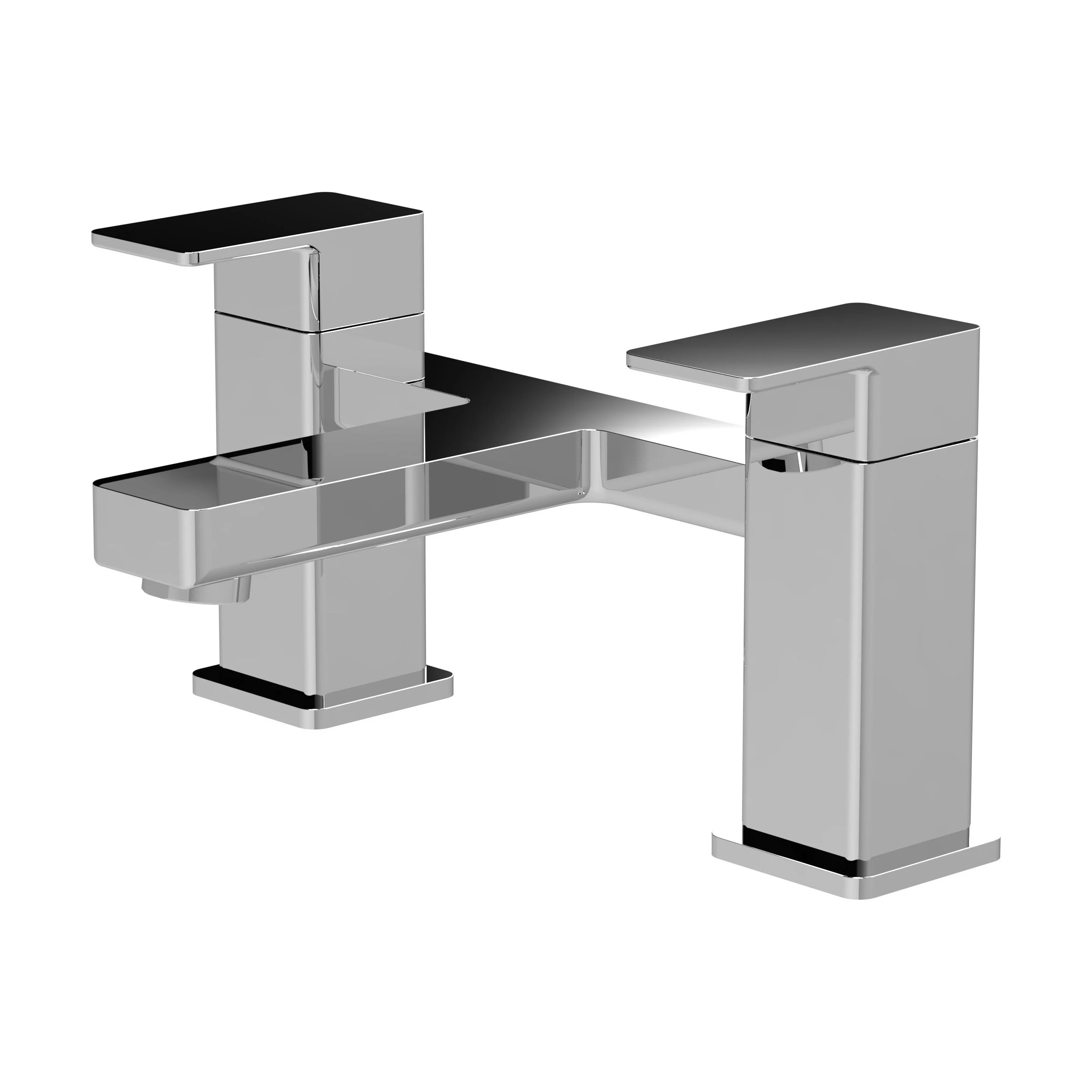 Milldale Square Dual Lever Deck Mounted Bath Filler Tap - Choice of Finish - Image 6