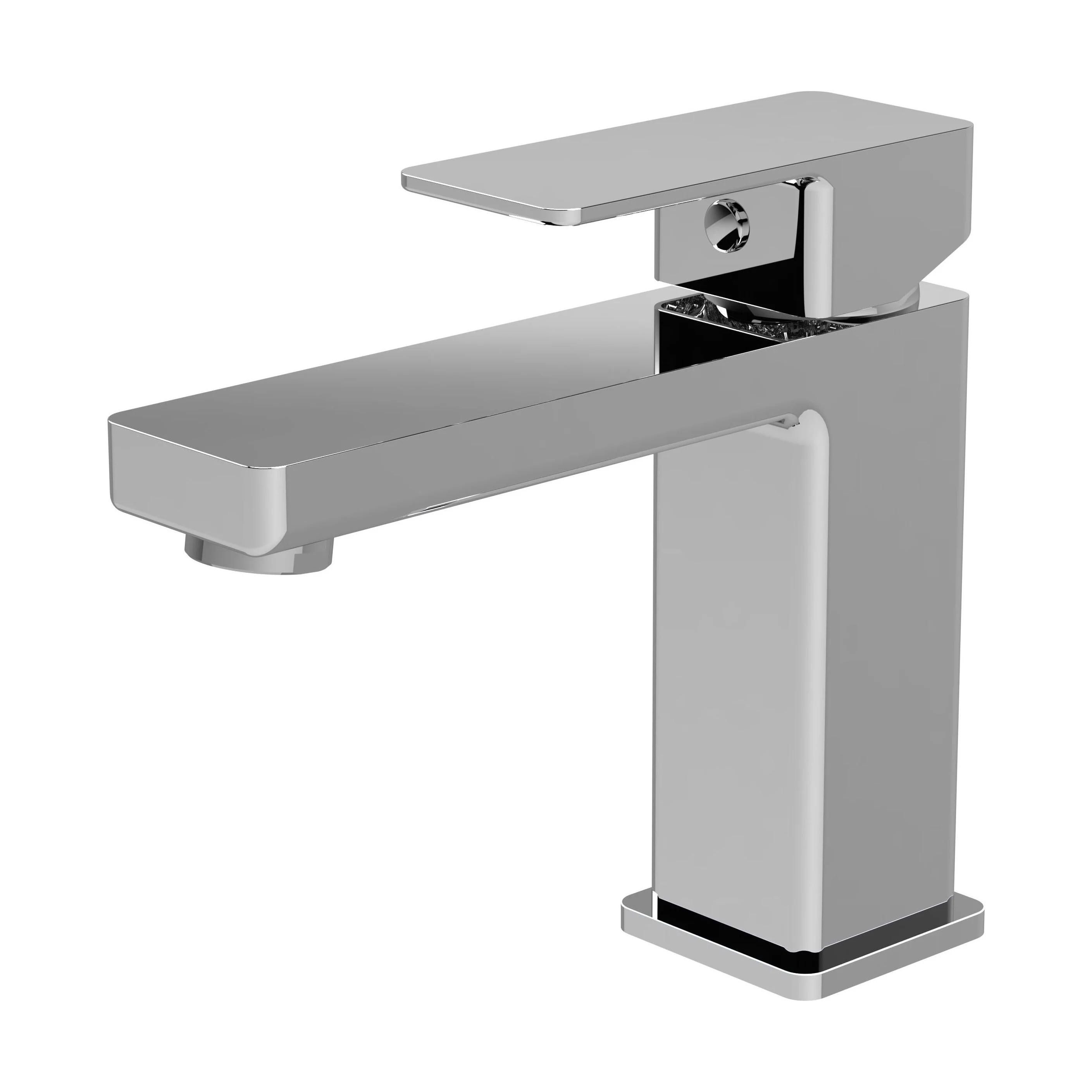 Milldale Contemporary Square Mono Basin Mixer Bathroom Sink Tap with Push Button Waste - Image 7