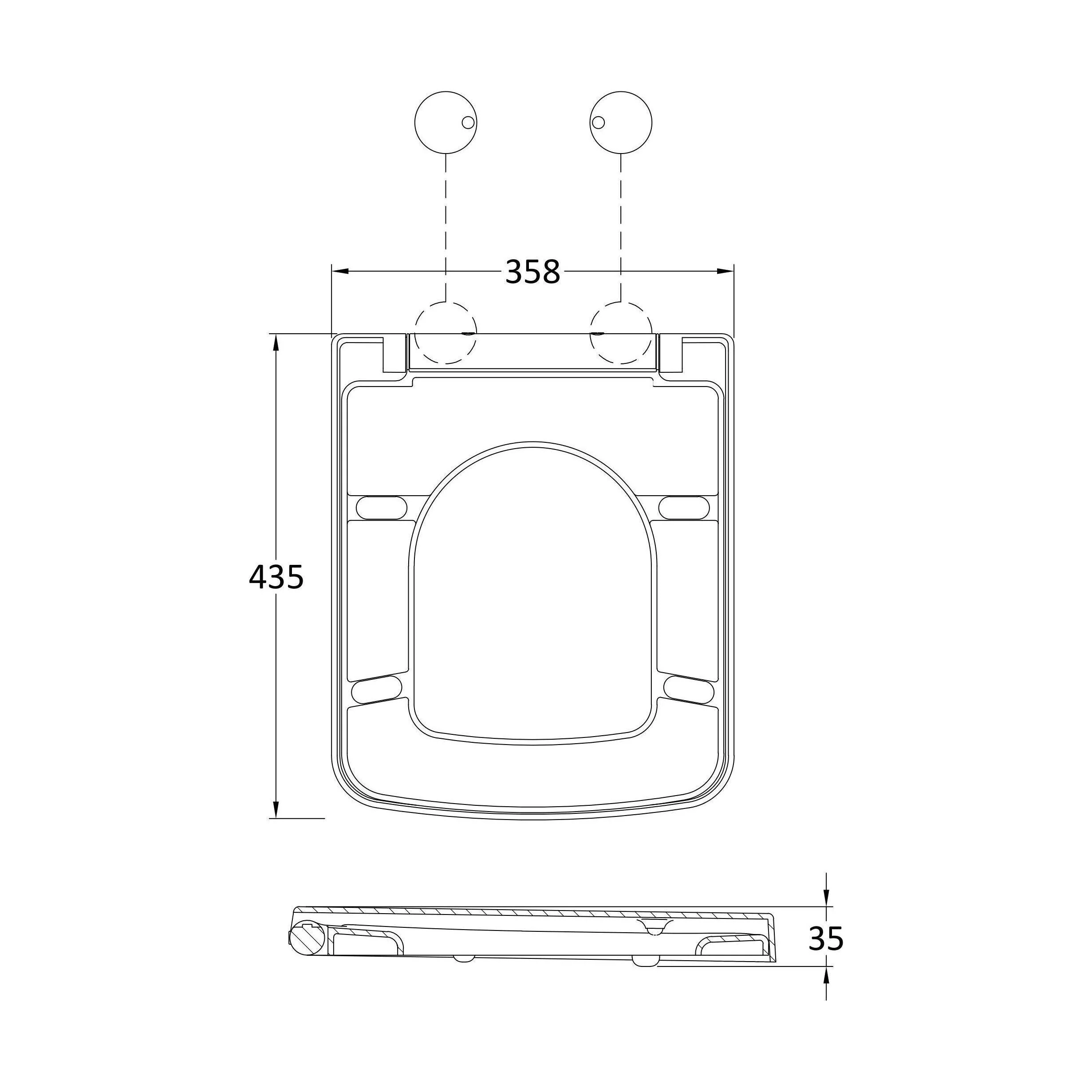Balterley Square Soft Close Toilet Seat With Top Fix Hinge - Image 2