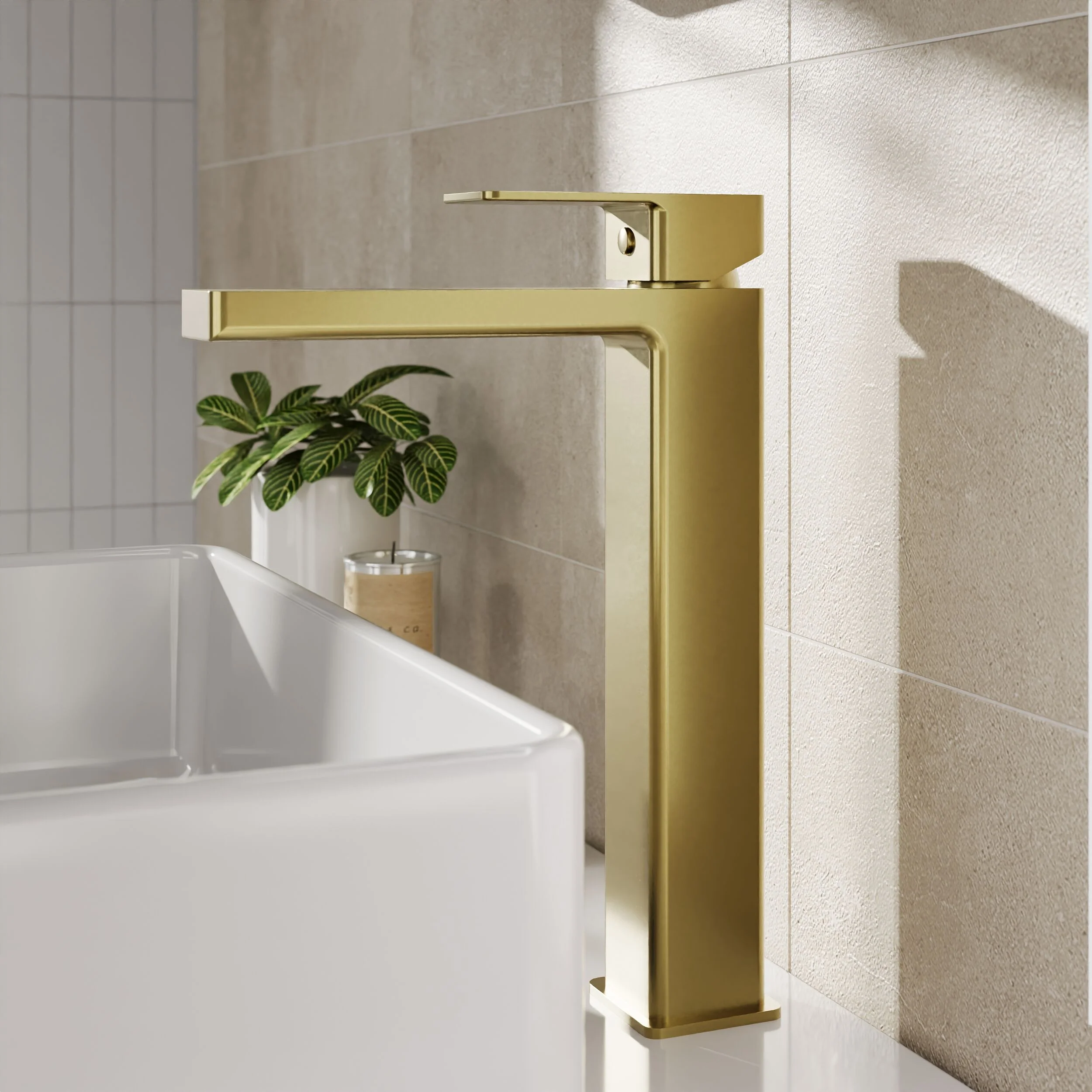 Milldale Contemporary Square Tall High Rise Mono Basin Mixer Tap - Choice of Finish - Image 5