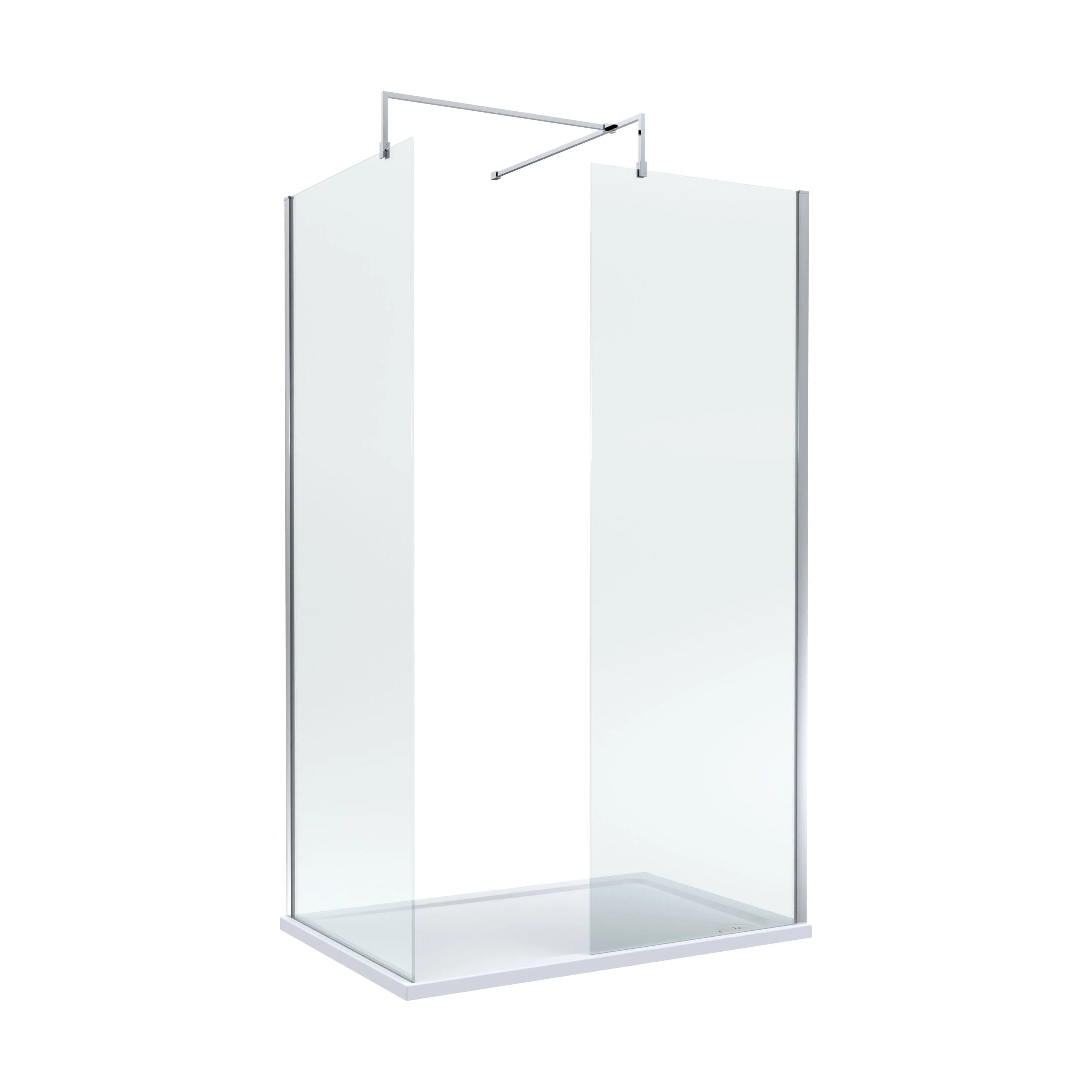 Balterley Walk-In Wetroom Bundle with Tray and Waste, 1200x700mm, Chrome