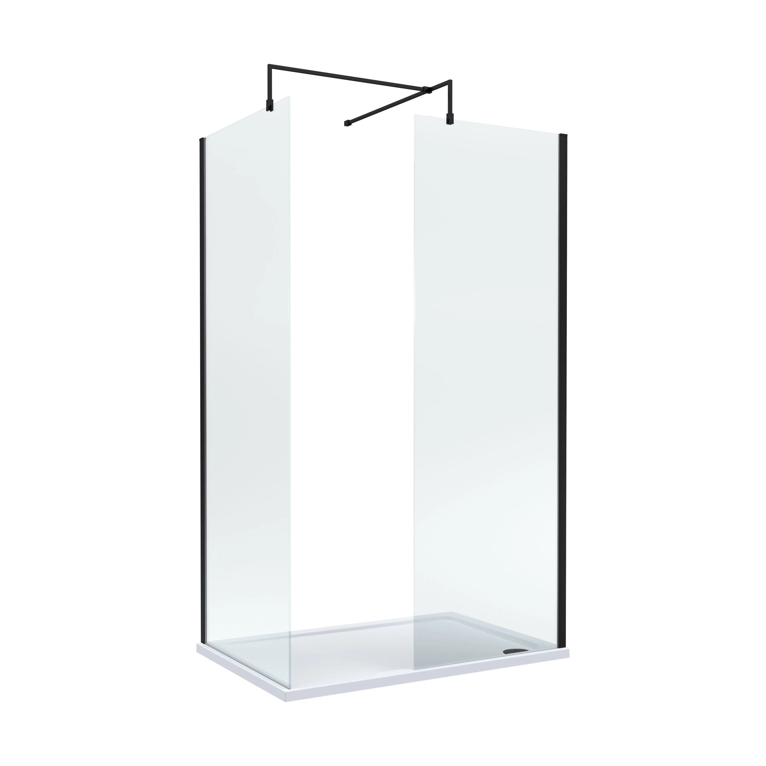 Balterley Walk-In Wetroom Bundle with Tray and Waste, 1200x700mm, Matt Black