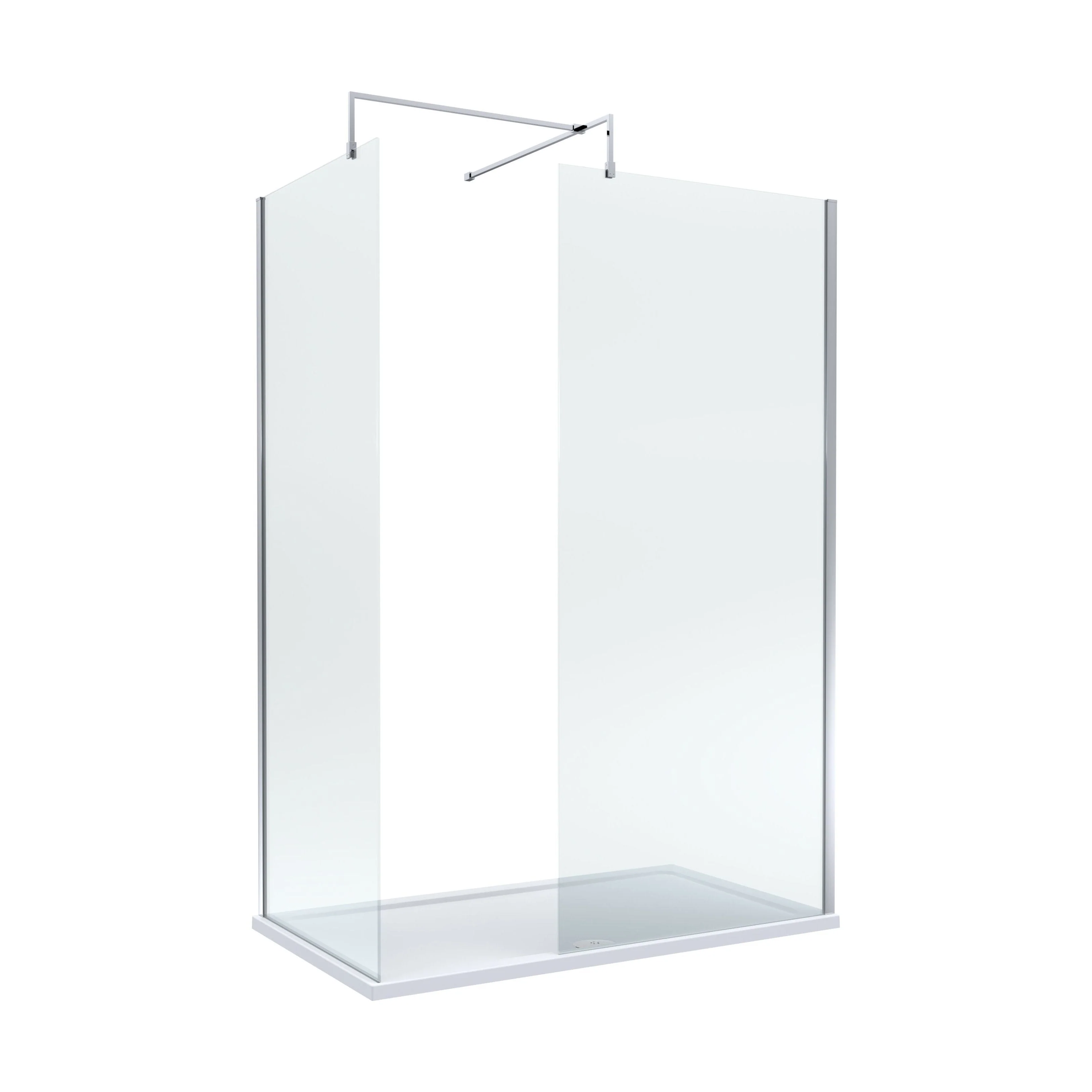 Balterley Walk-In Wetroom Bundle with Tray and Waste, 1400x700mm, Chrome