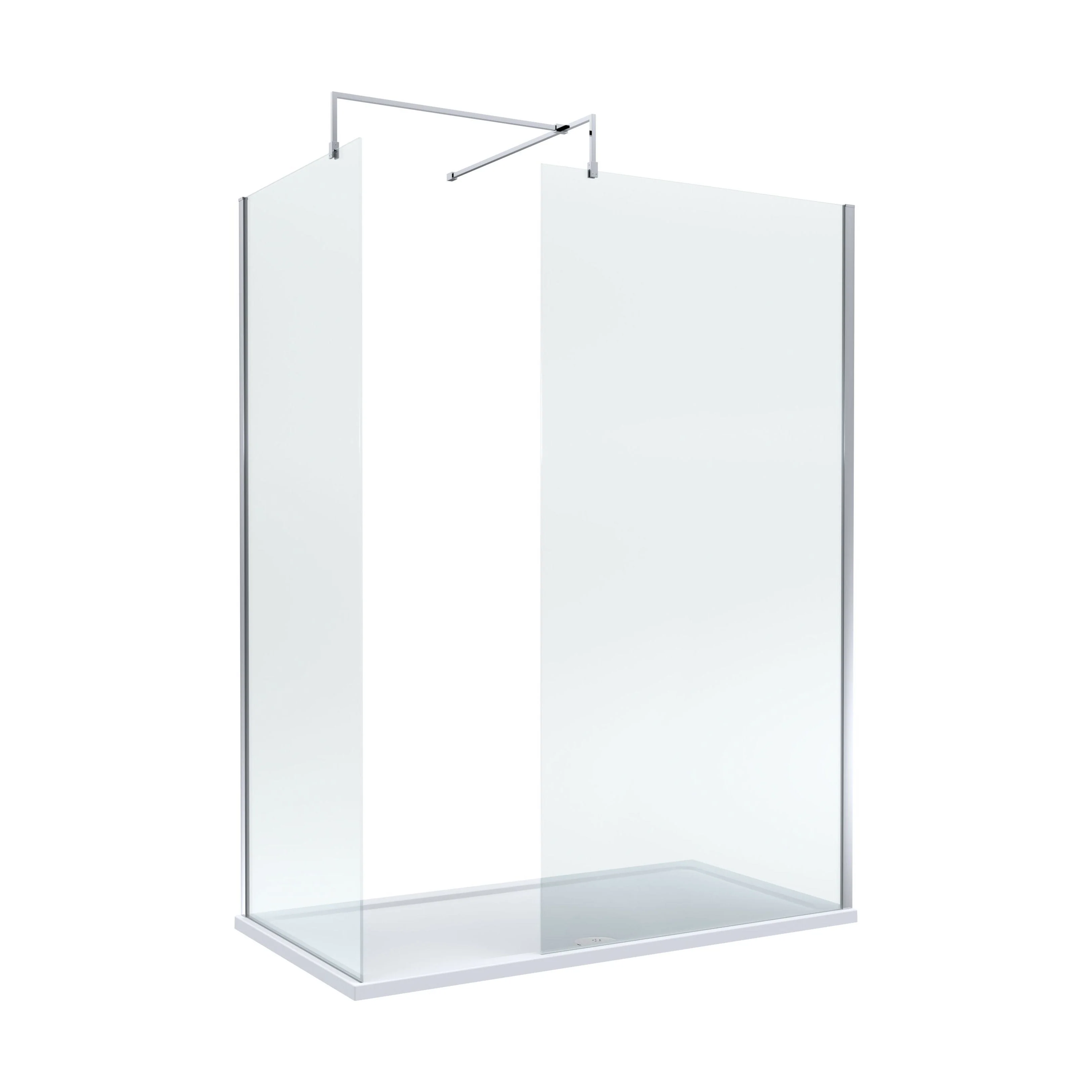 Balterley Walk-In Wetroom Bundle with Tray and Waste, 1500x700mm, Chrome