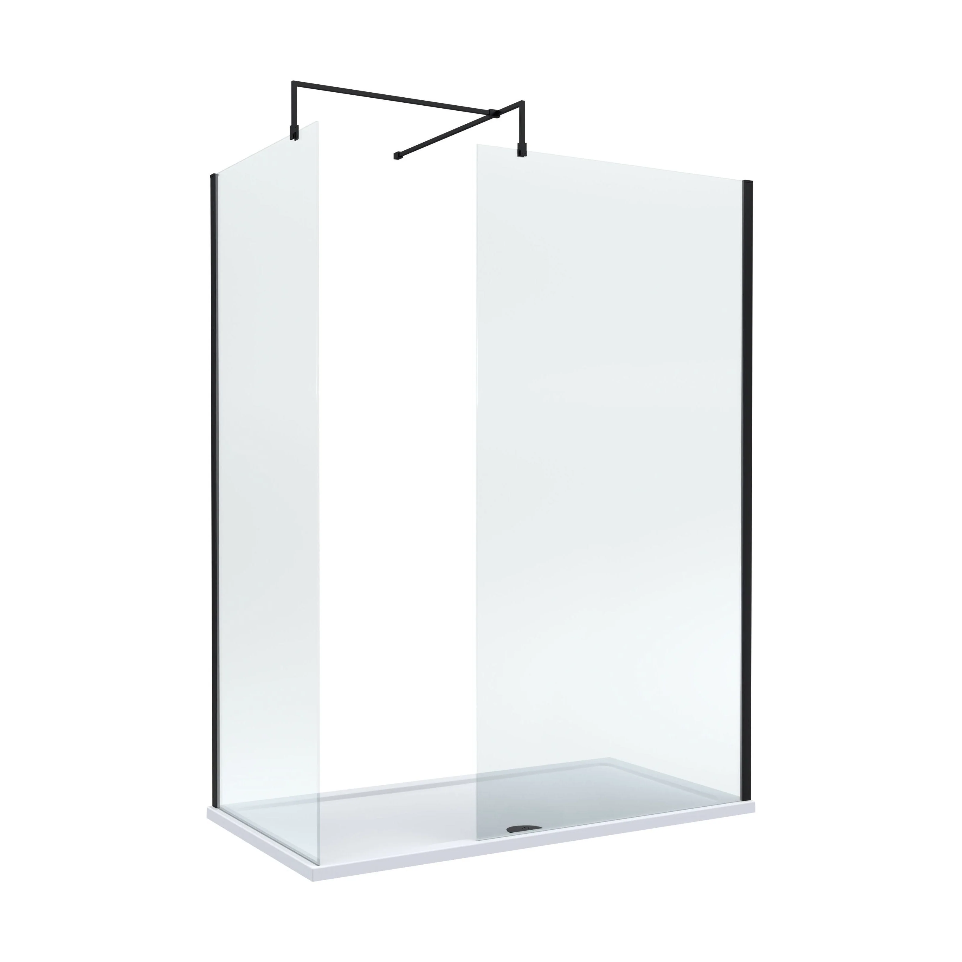 Balterley Walk-In Wetroom Bundle with Tray and Waste, 1600x700mm, Matt Black