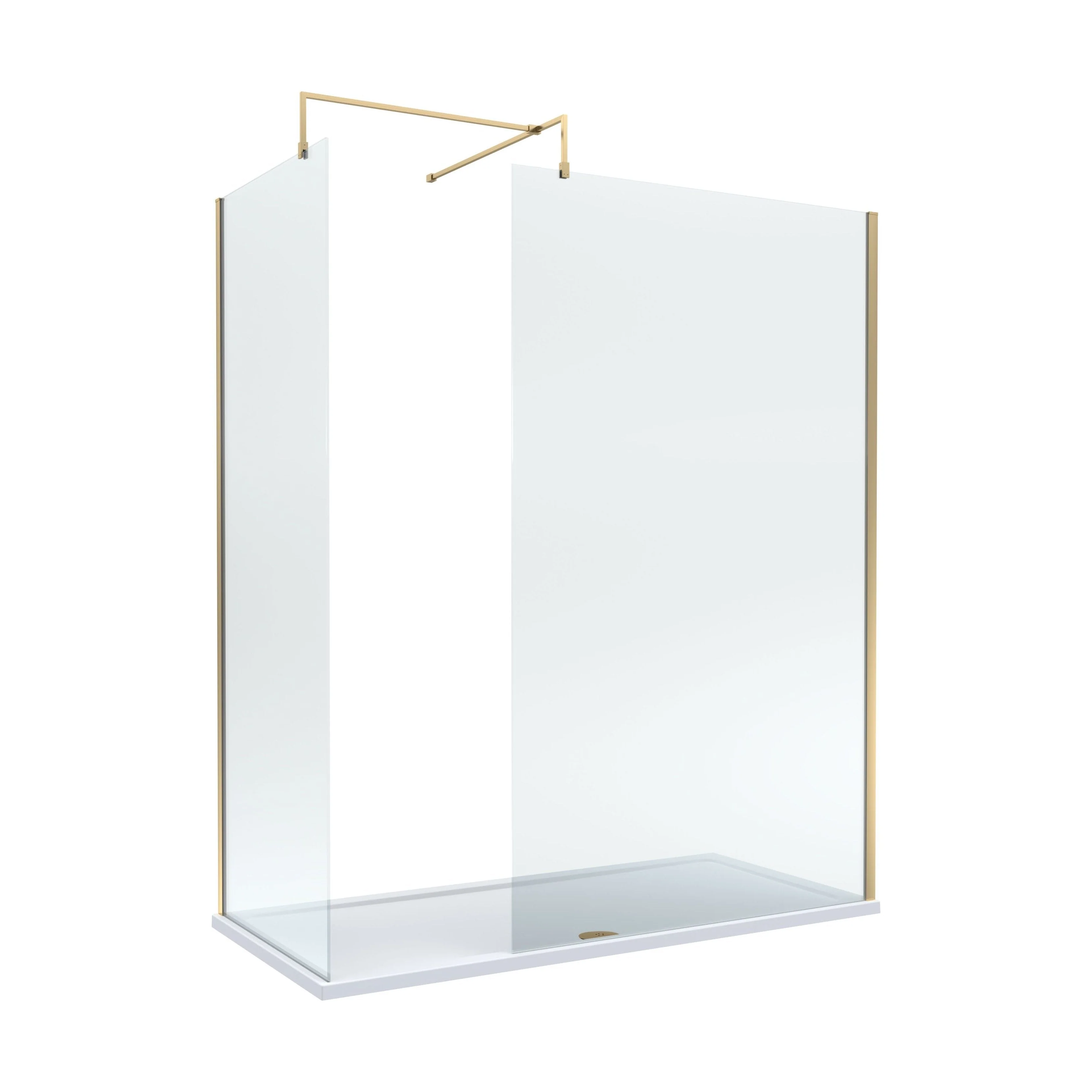 Balterley Walk-In Wetroom Bundle with Tray and Waste, 1700x700mm, Brushed Brass