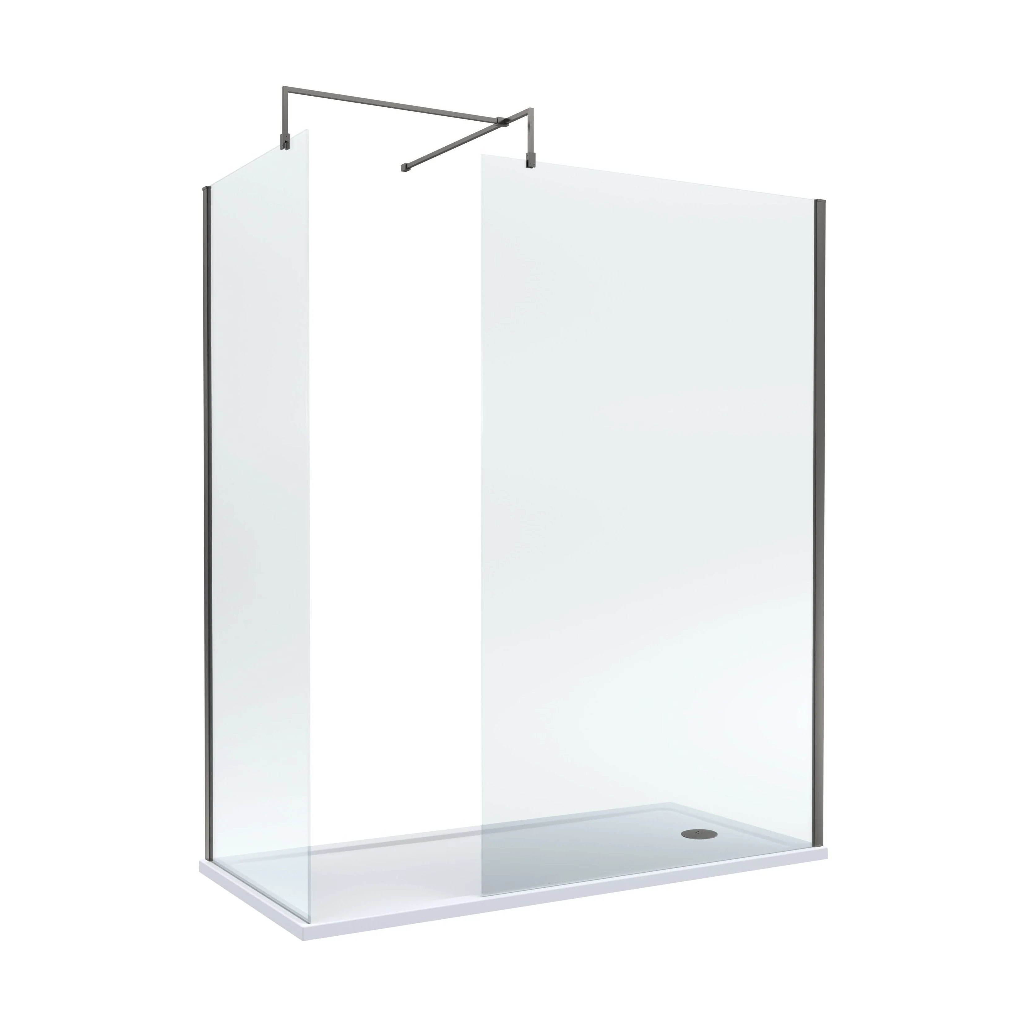 Balterley Walk-In Wetroom Bundle with Tray and Waste, 1700x700mm, Gunmetal