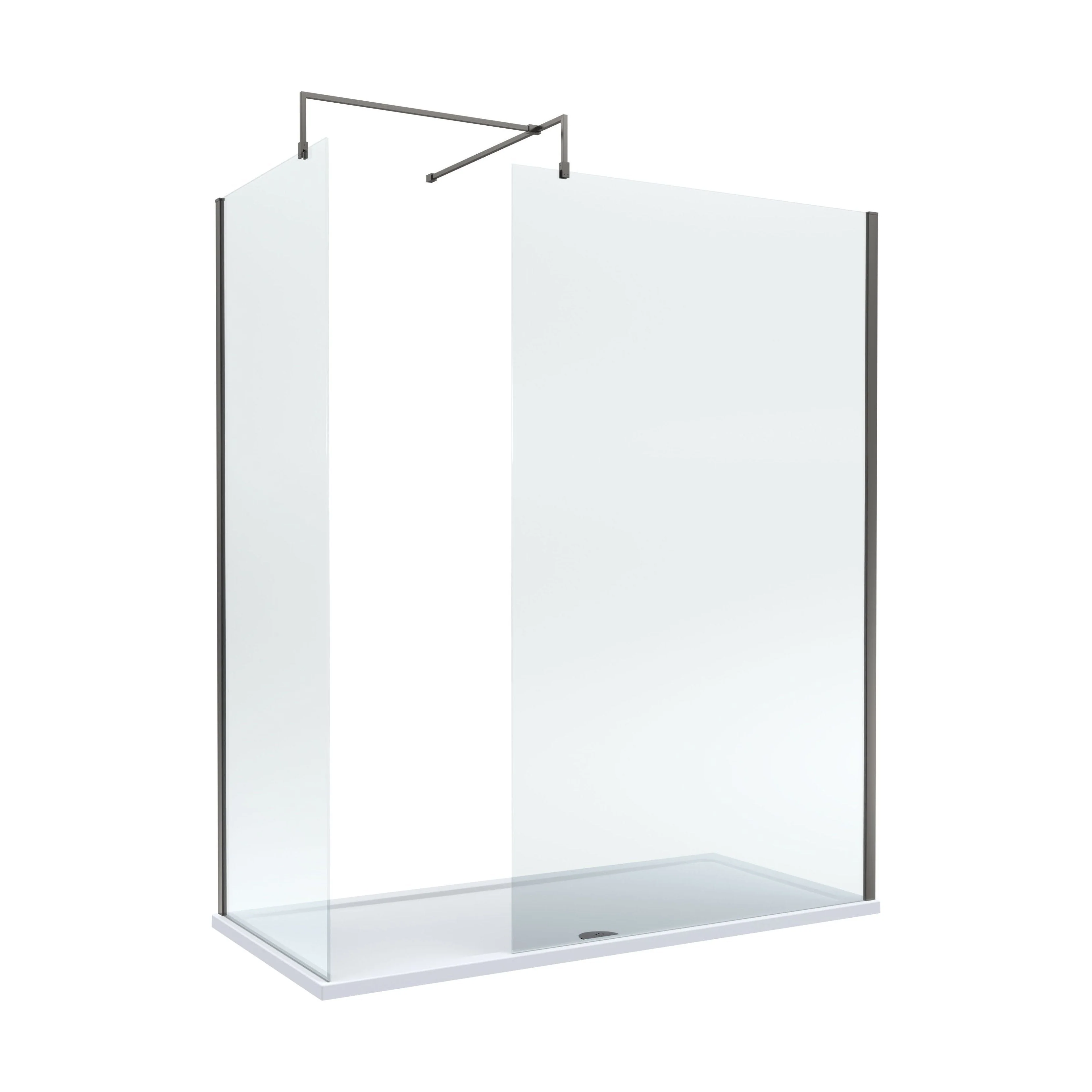 Balterley Walk-In Wetroom Bundle with Tray and Waste, 1700x700mm, Gunmetal