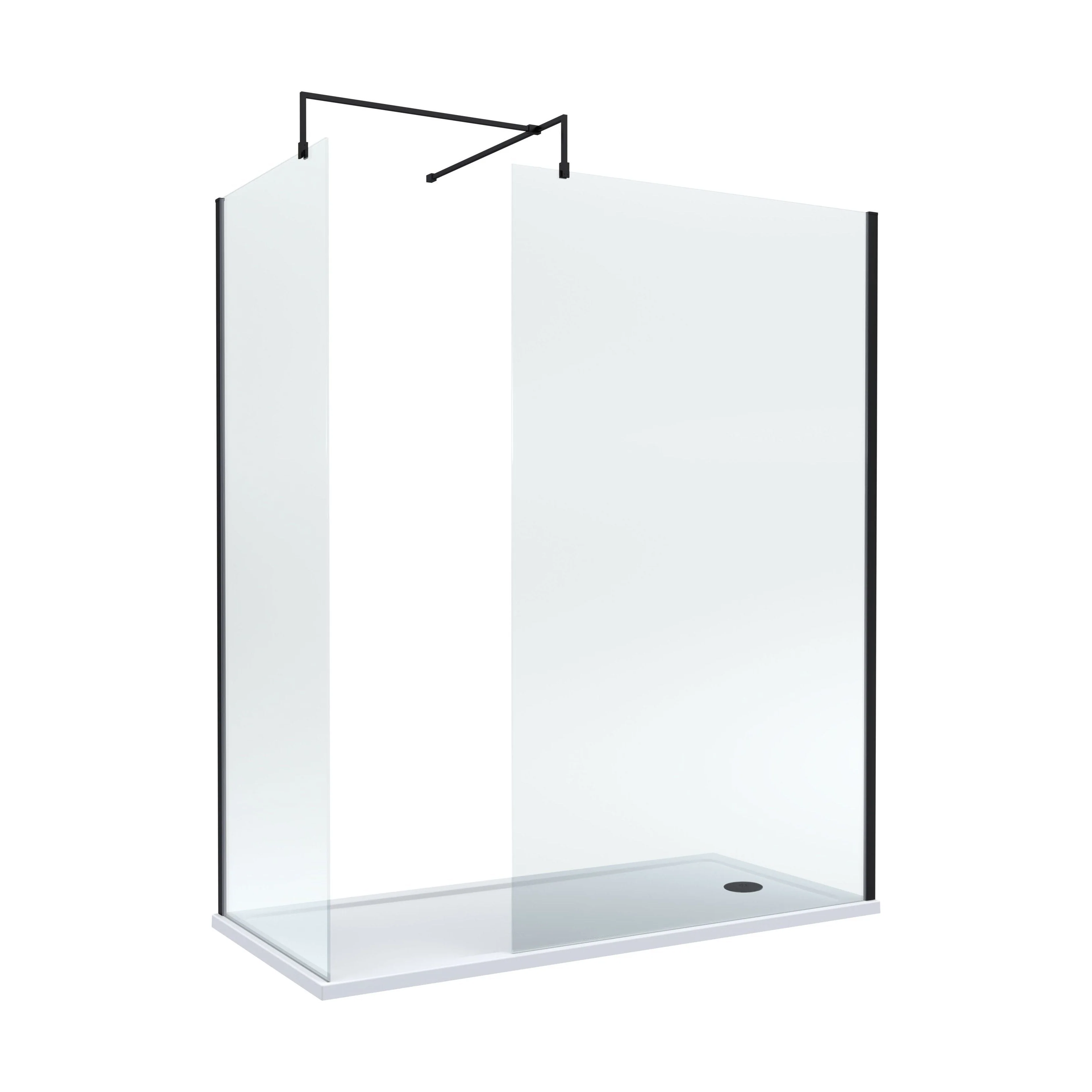 Balterley Walk-In Wetroom Bundle with Tray and Waste, 1700x700mm, Matt Black