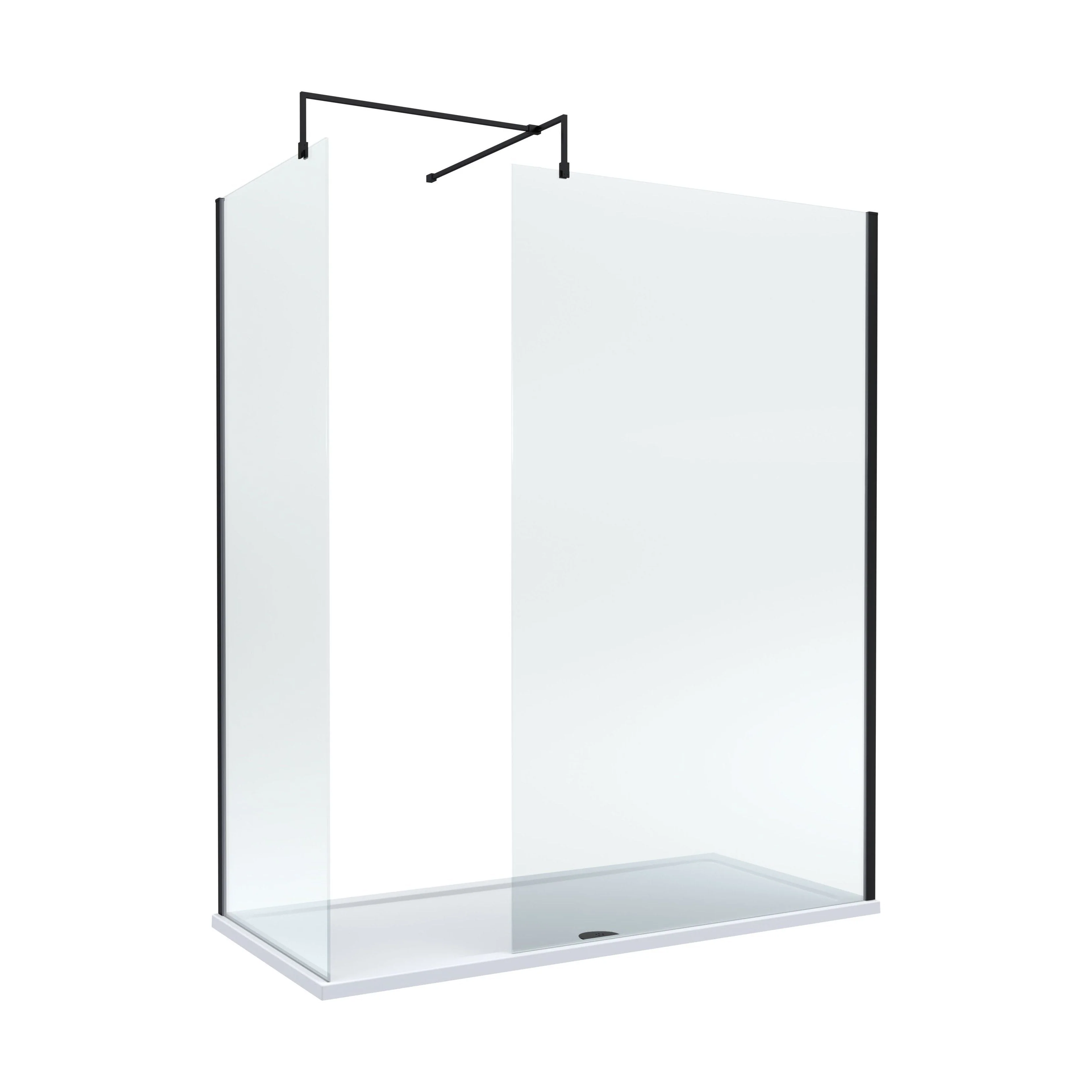 Balterley Walk-In Wetroom Bundle with Tray and Waste, 1700x700mm, Matt Black