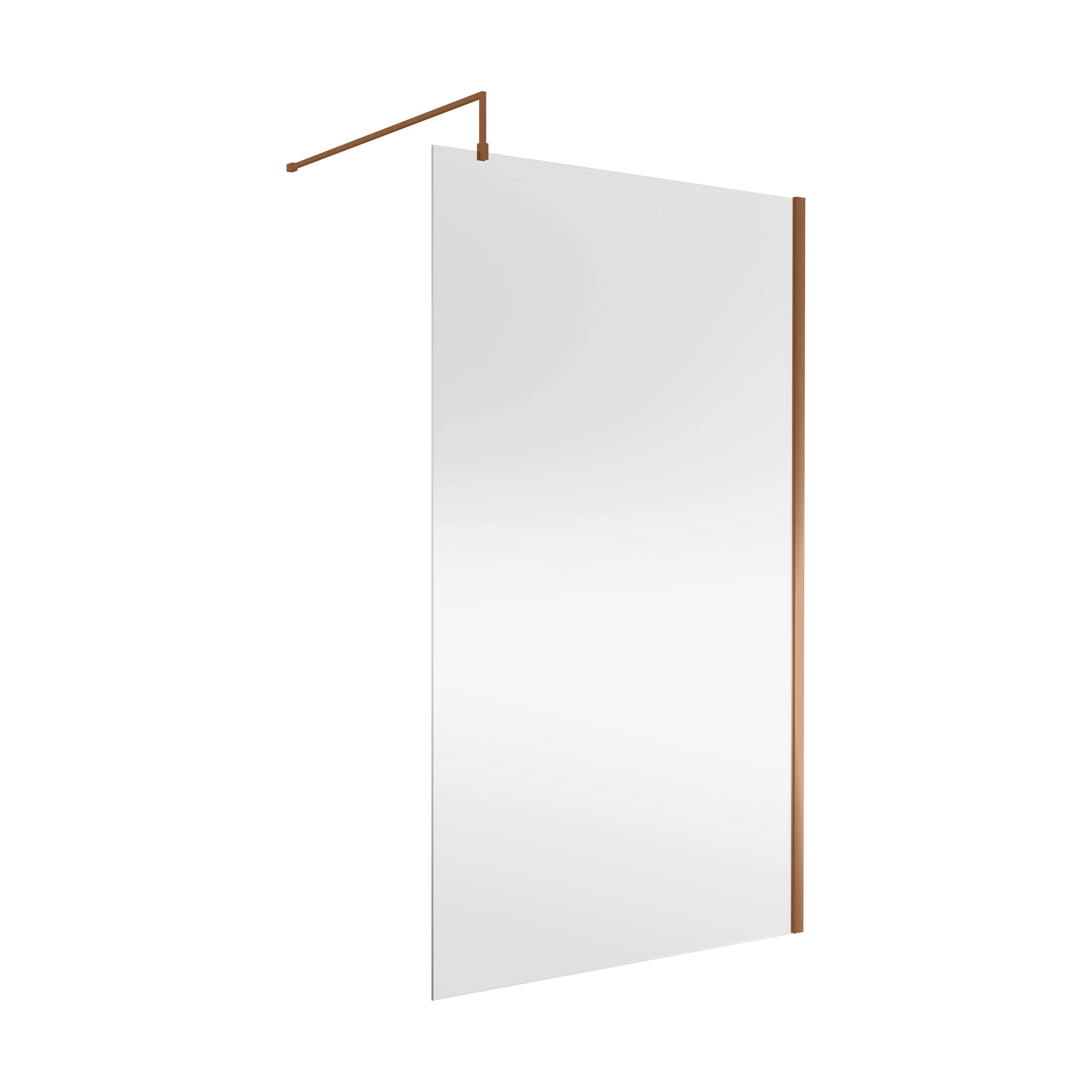 Balterley Wetroom Screen with Support Bar, 1200mm, Brushed Bronze