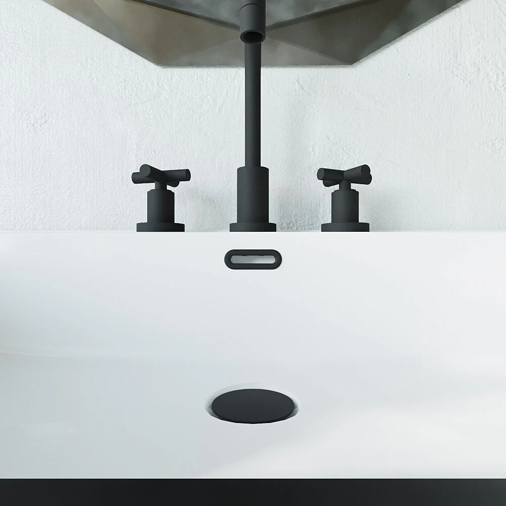 Ceramic Accessories Traditional Oval Overflow Cover - 50mm x 26mm - Matt Black - Image 2