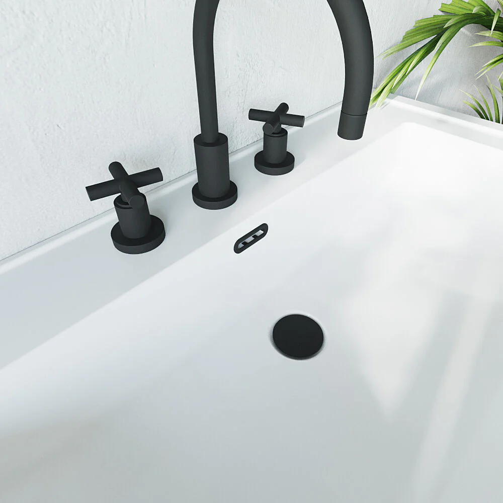Ceramic Accessories Traditional Oval Overflow Cover - 50mm x 26mm - Matt Black - Image 3