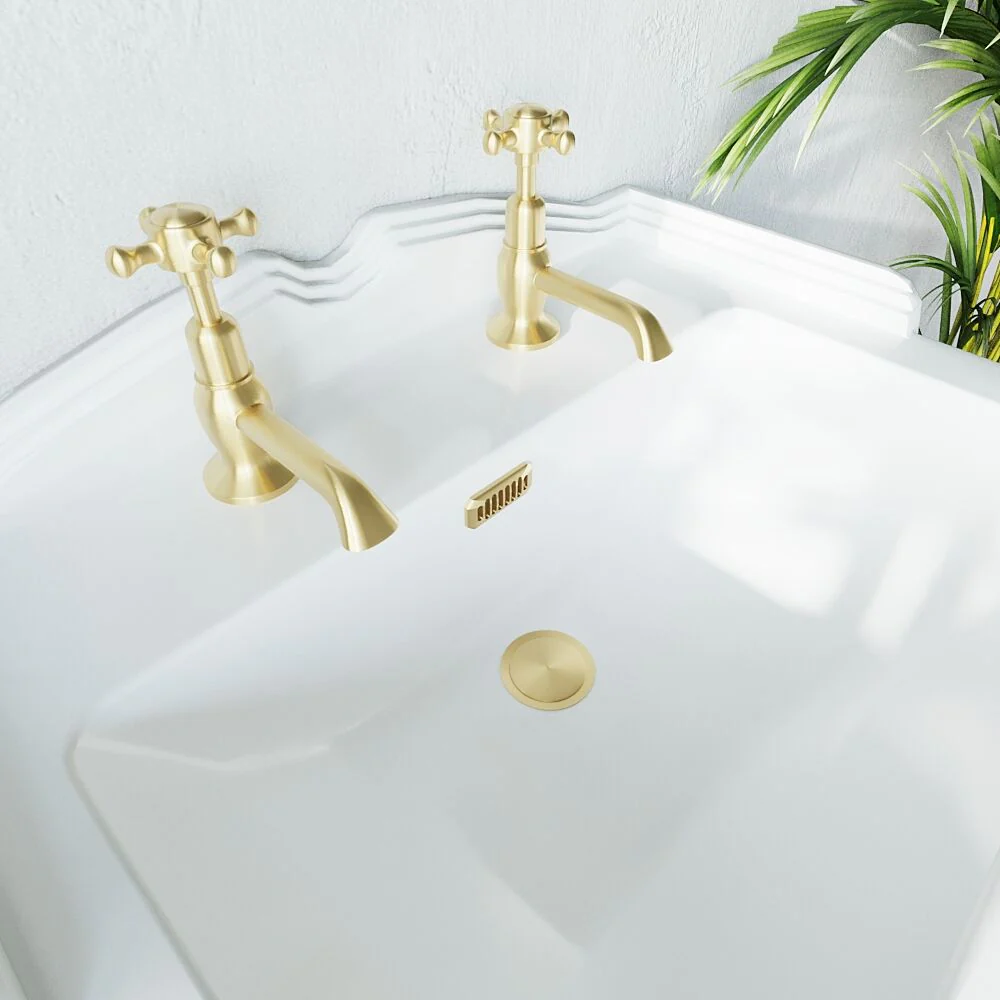 Ceramic Accessories Traditional Grill Overflow Cover - 26mm x 50mm - Brushed Brass - Image 3