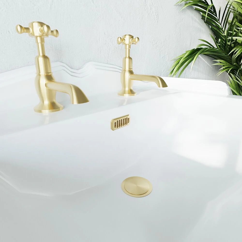 Ceramic Accessories Traditional Grill Overflow Cover - 26mm x 50mm - Brushed Brass - Image 4