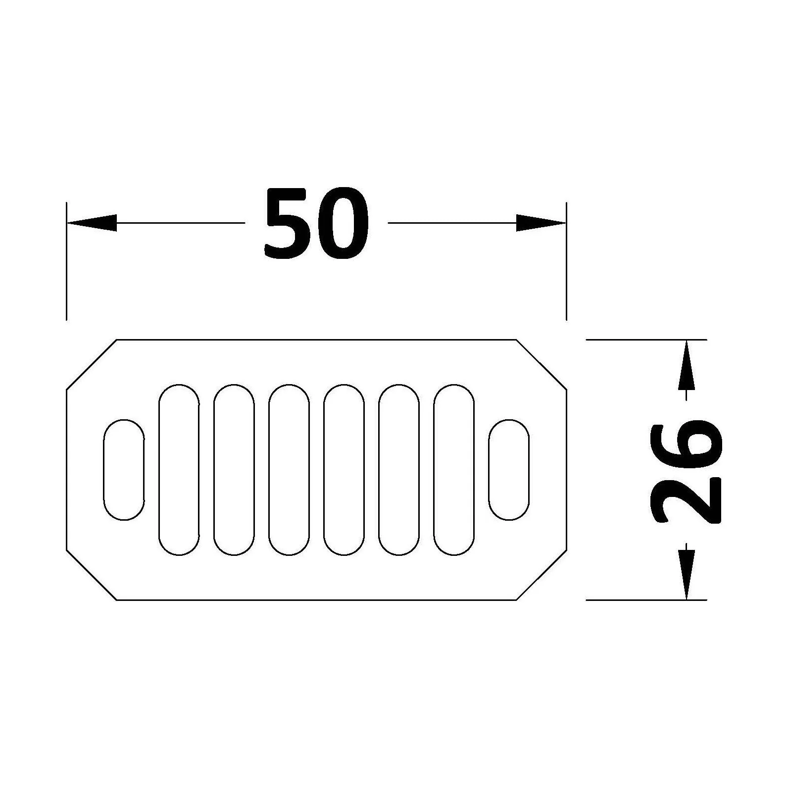Ceramic Accessories Traditional Grill Overflow Cover - 26mm x 50mm - Brushed Brass - Image 5