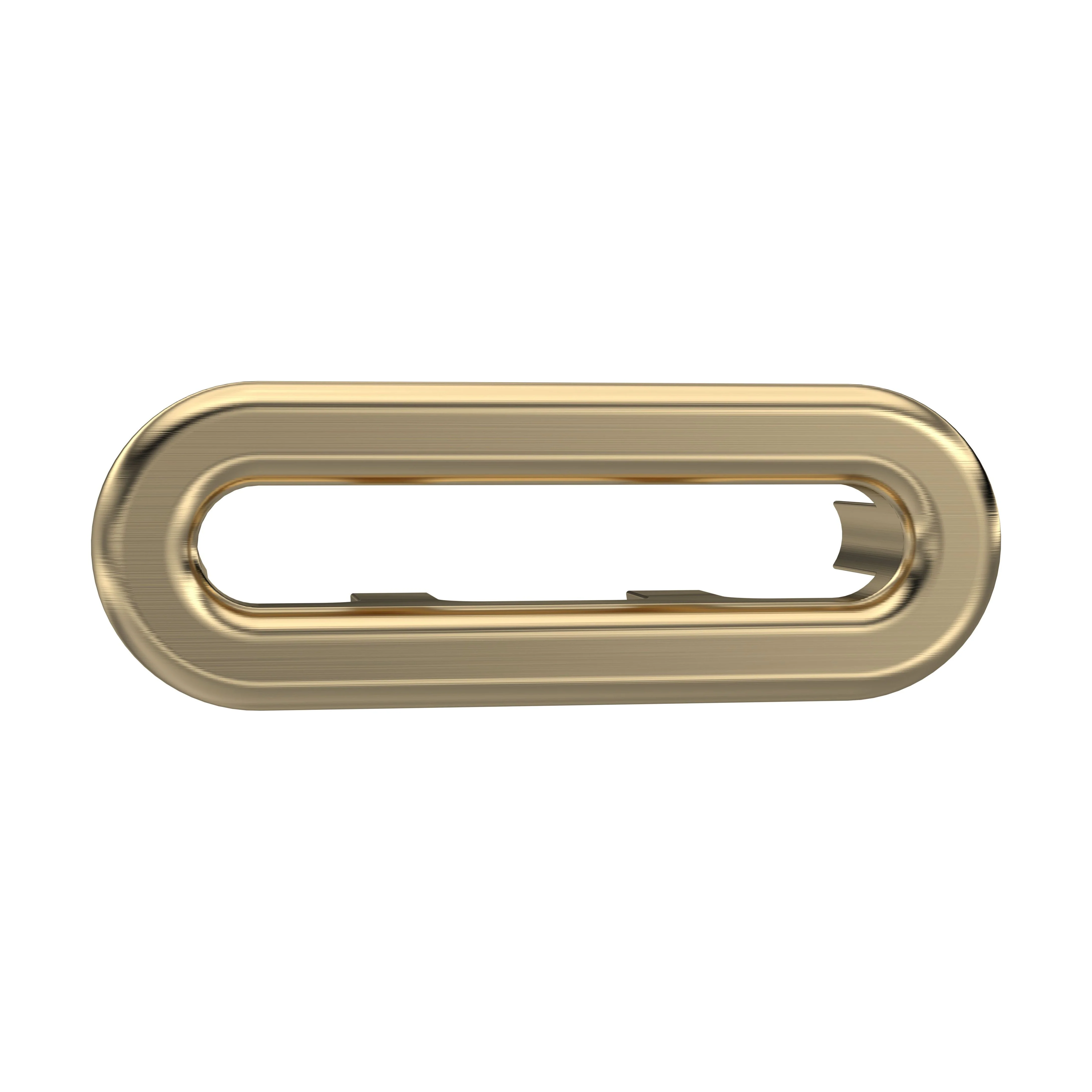 Ceramic Accessories Traditional Oval Overflow Cover - 50mm x 26mm - Brushed Brass