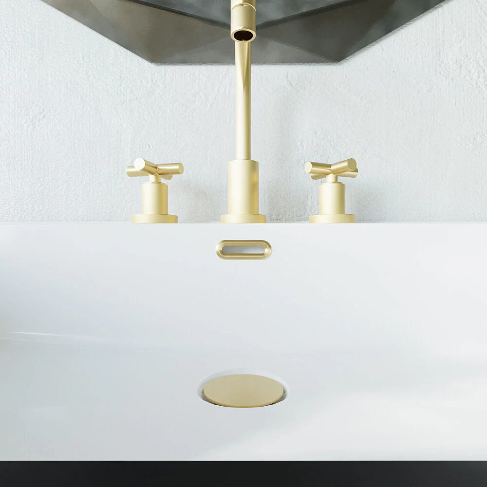 Ceramic Accessories Traditional Oval Overflow Cover - 50mm x 26mm - Brushed Brass - Image 2