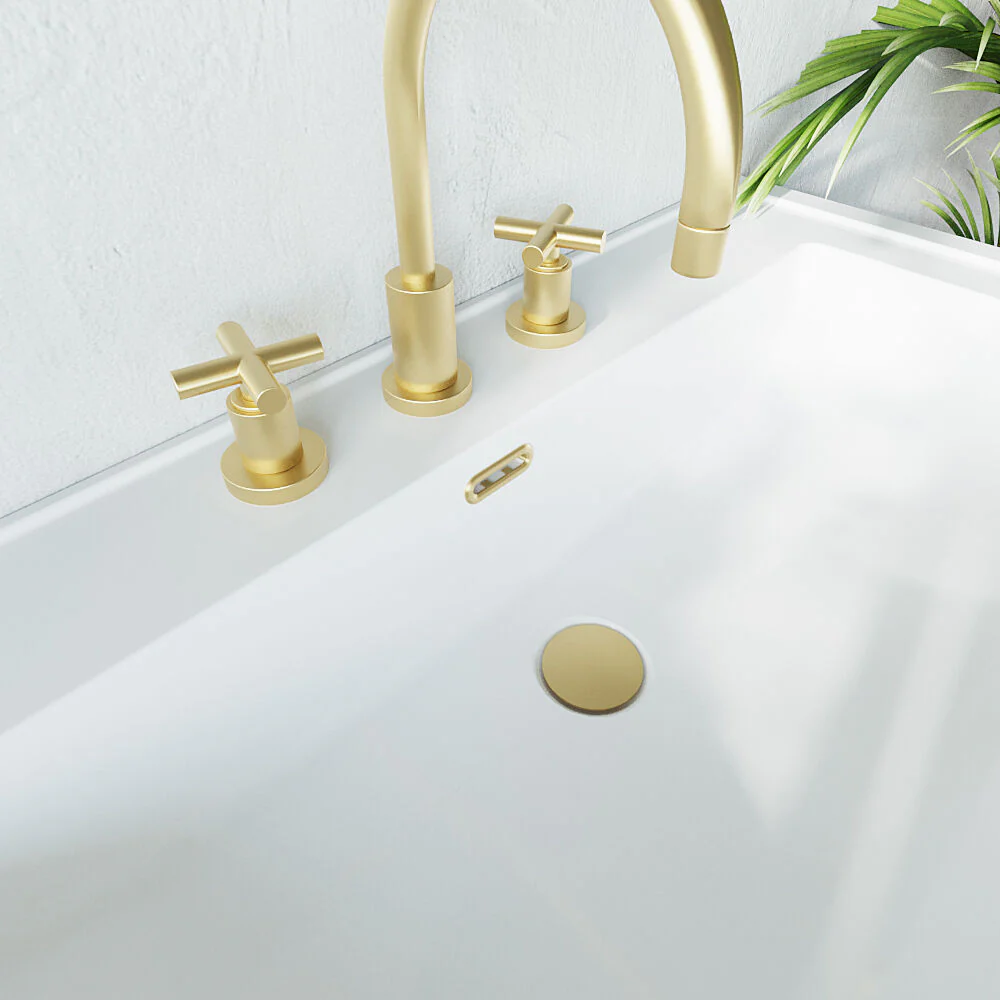 Ceramic Accessories Traditional Oval Overflow Cover - 50mm x 26mm - Brushed Brass - Image 3