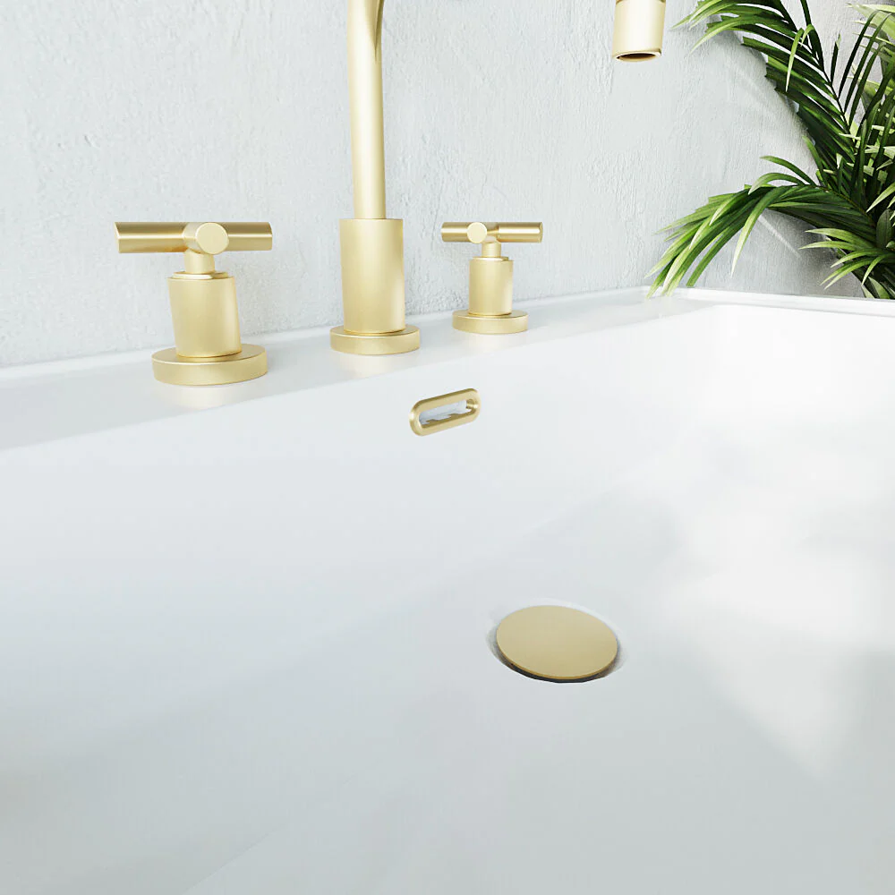 Ceramic Accessories Traditional Oval Overflow Cover - 50mm x 26mm - Brushed Brass - Image 4